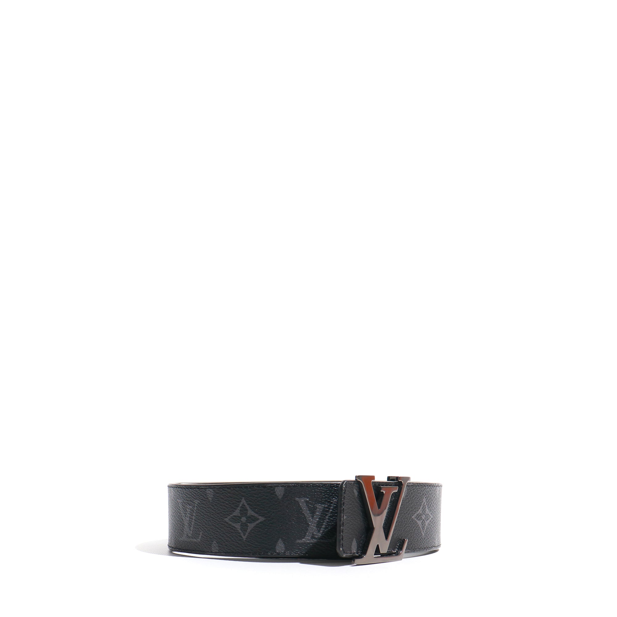 LOUIS VUITTON - Ceinture LV Initiales réversible en toile monogramme et cuir (T85)