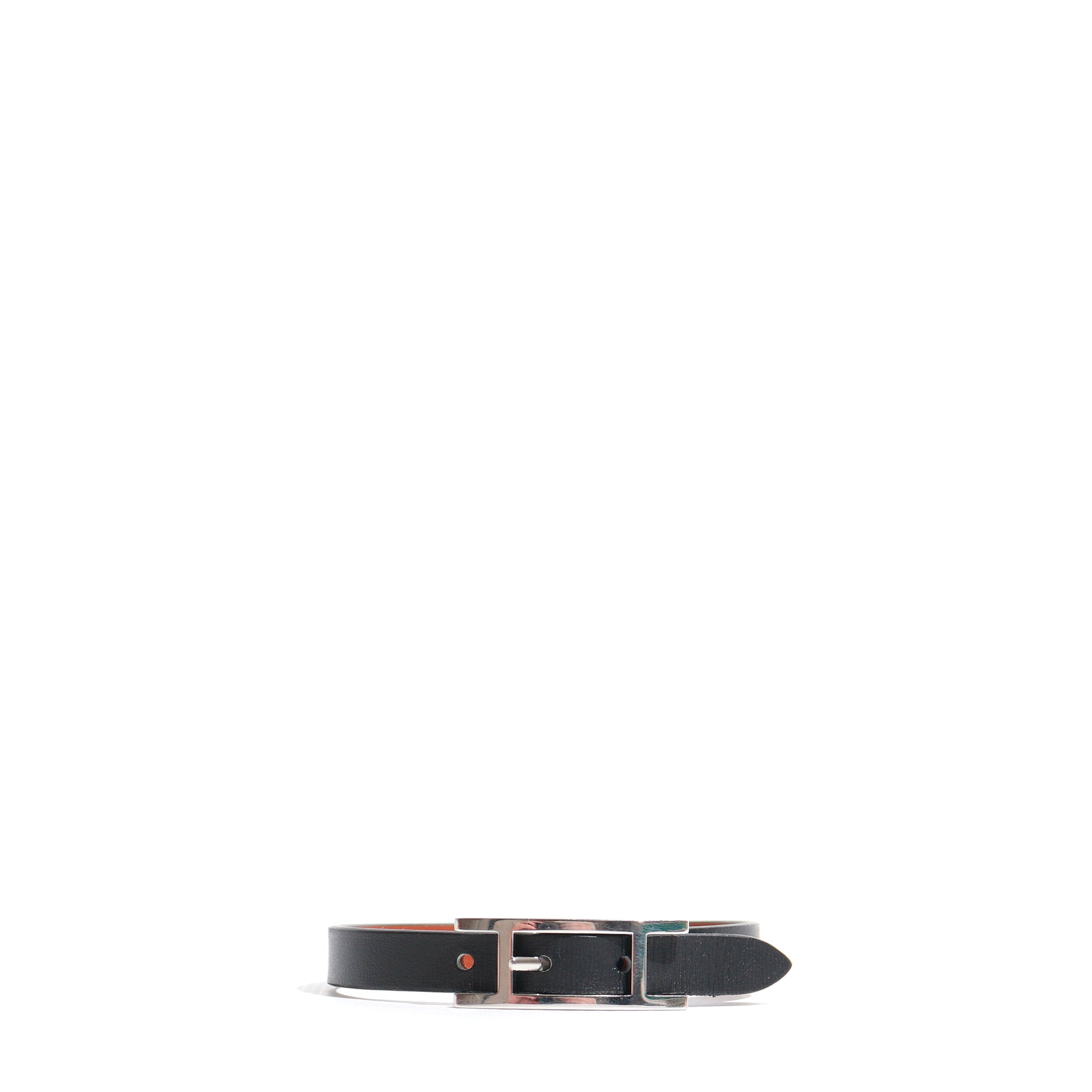 HERMÈS - Reversible single tour Behapi bracelet in black and brown leather
