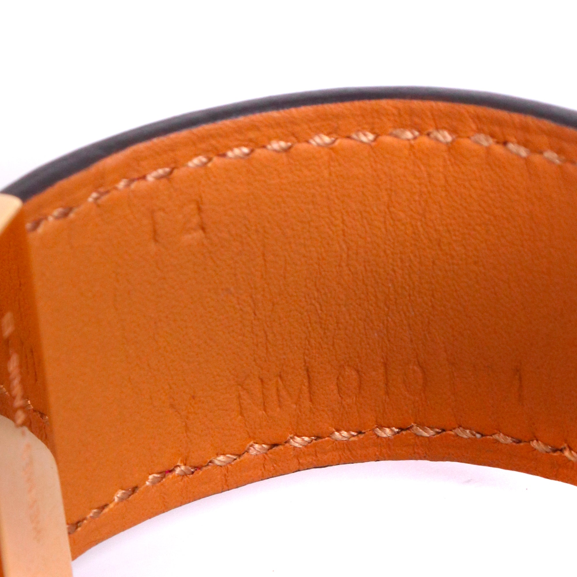 HERMÈS - Bracelet Collier de Chien Hermes en cuir d'alligator rose (T2)