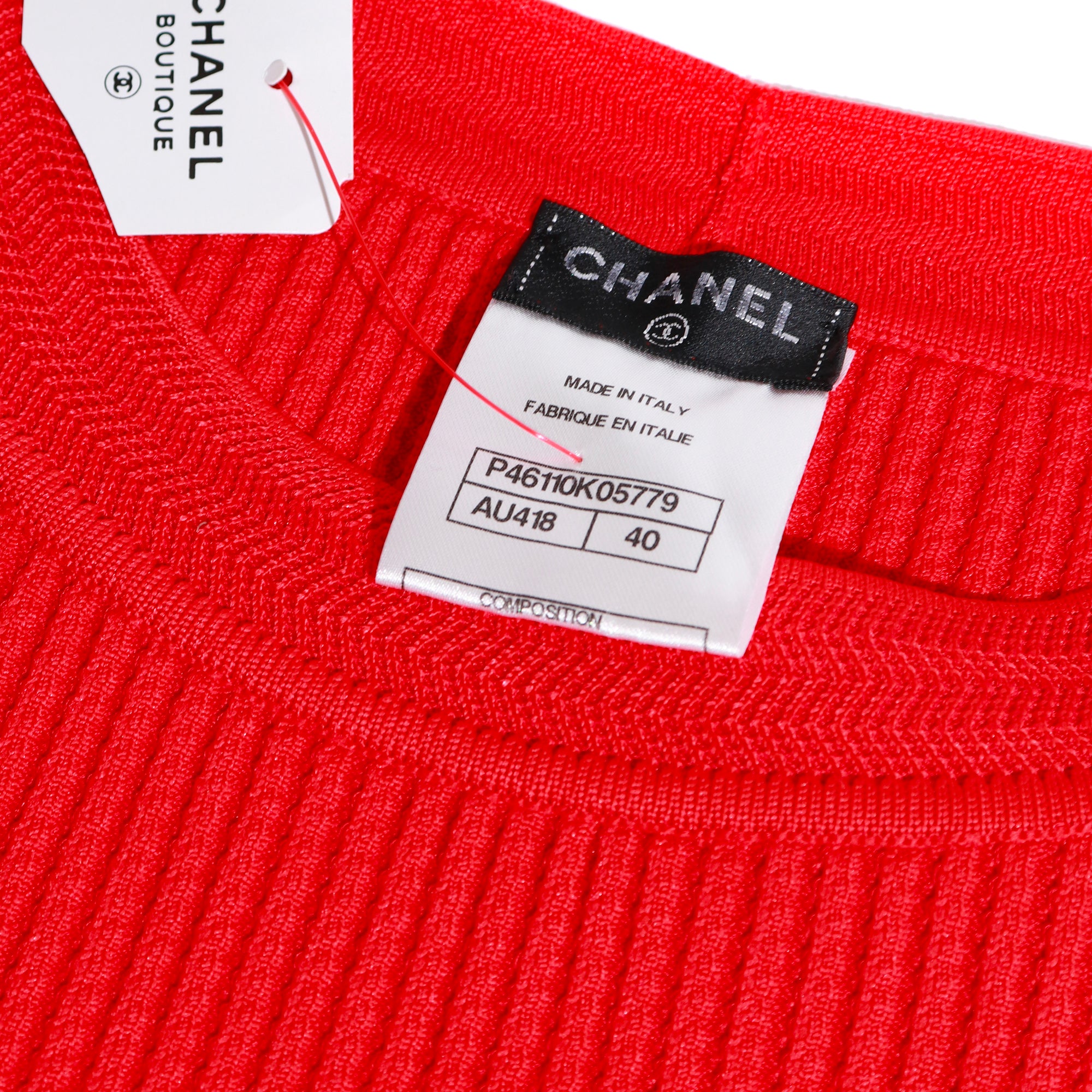 CHANEL - Red cotton tank top (T40)