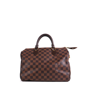 LOUIS VUITTON - Louis Vuitton Speedy 35 shoulder bag in Damier Ébène canvas