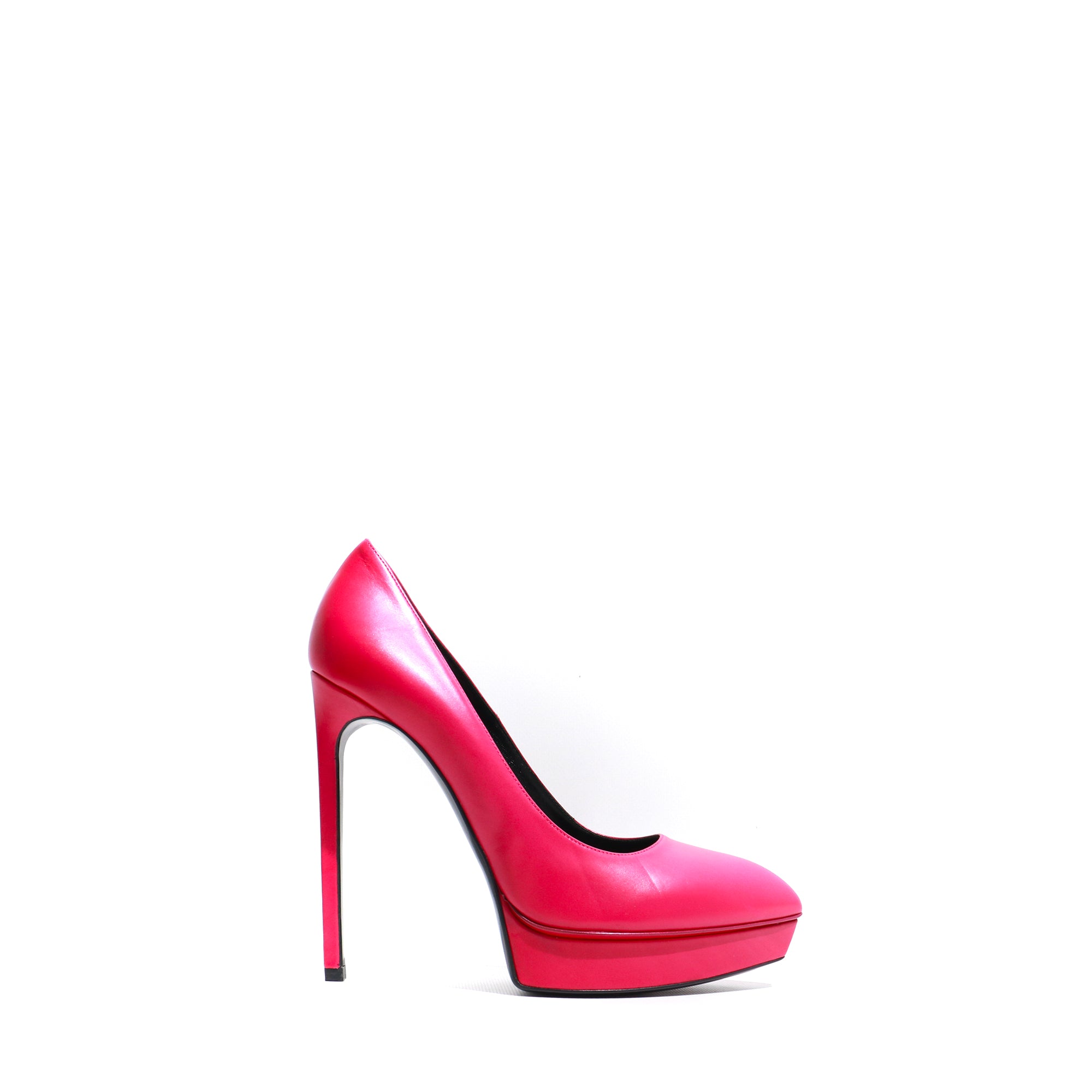 SAINT LAURENT - Escarpins Janis en cuir lisse fushia (T38,5)