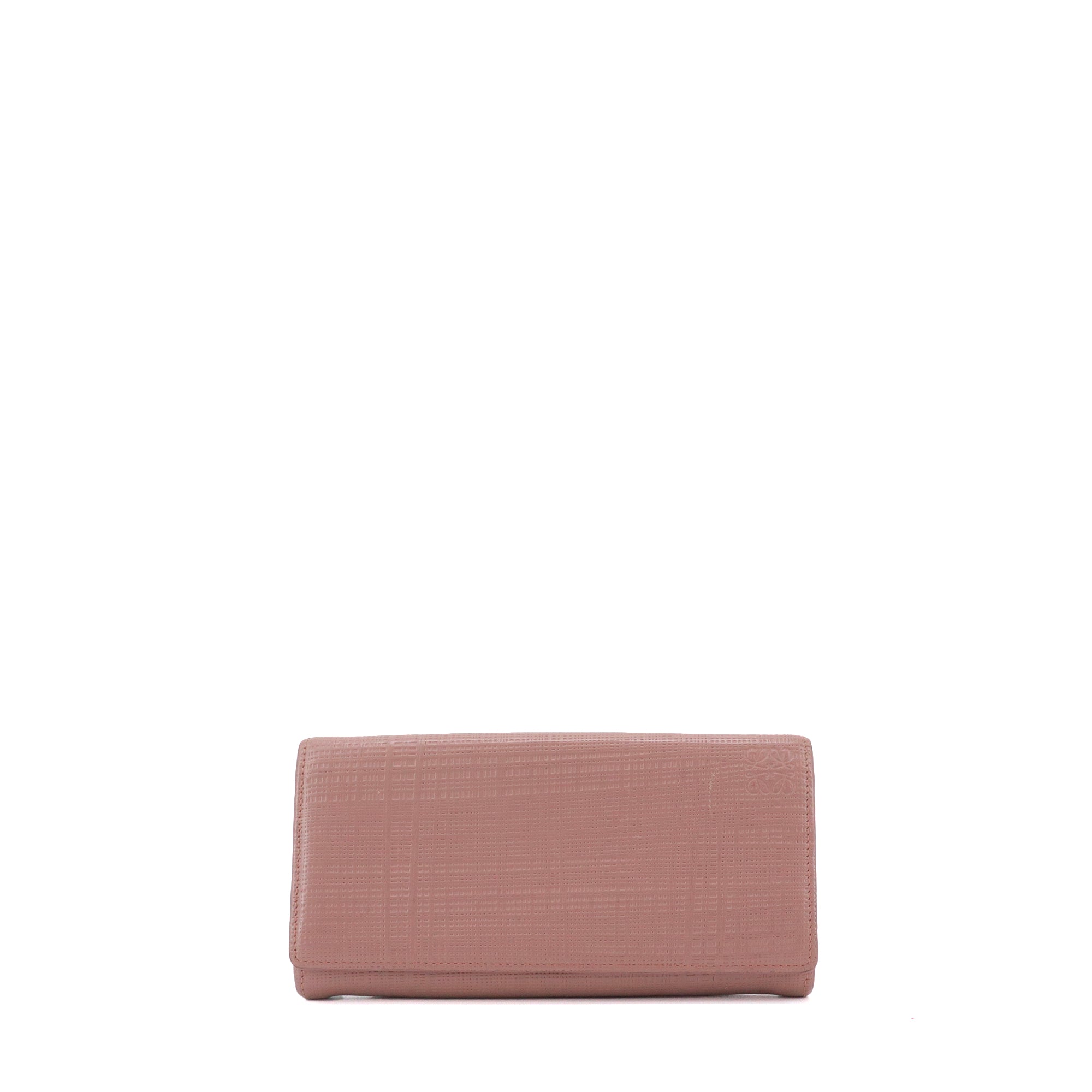 LOEWE - Portefeuille Continental Loewe en cuir rose ancien
