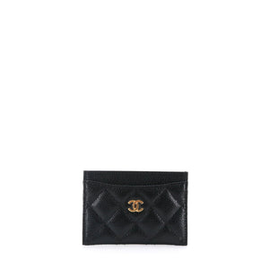 CHANEL - Chanel card holder in black caviar quilted leather