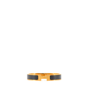 HERMÈS - Hermès Clic H bracelet in black enamel (T5)