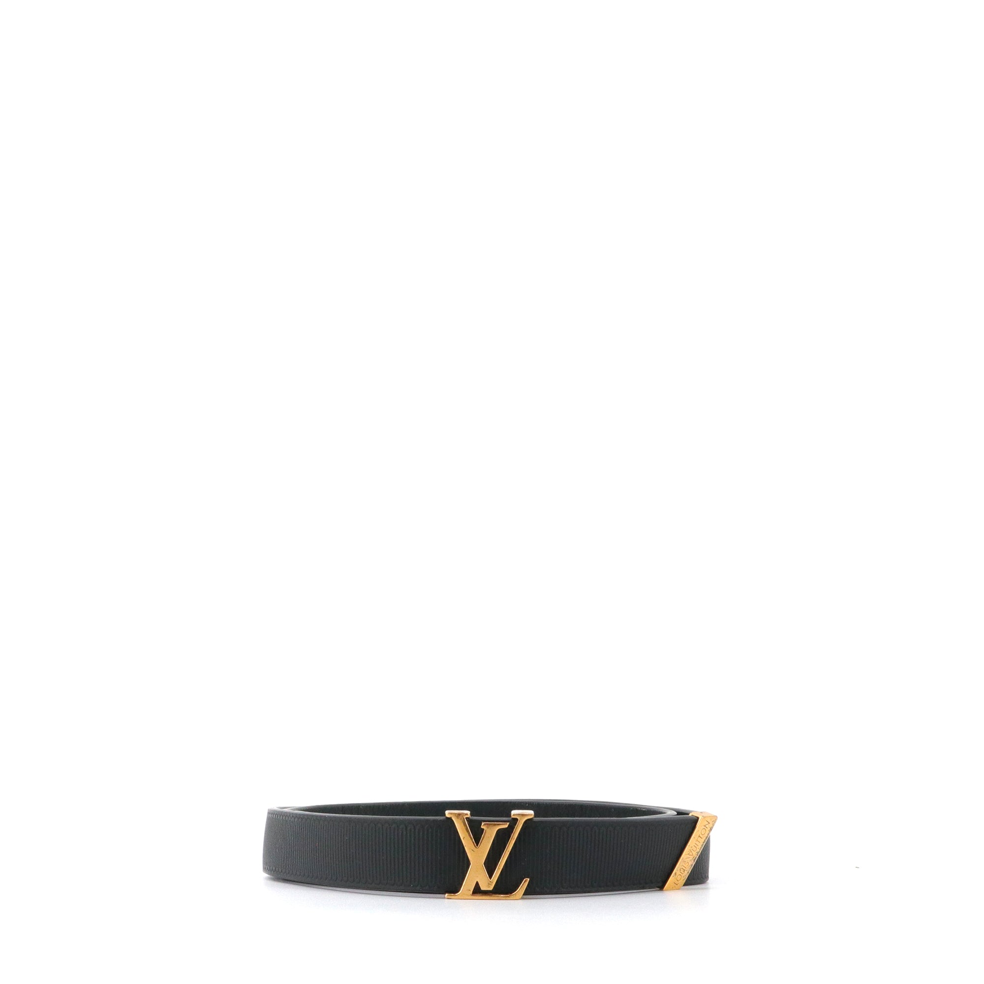 LOUIS VUITTON - Louis Vuitton Initials Belt in Black Leather (T75)