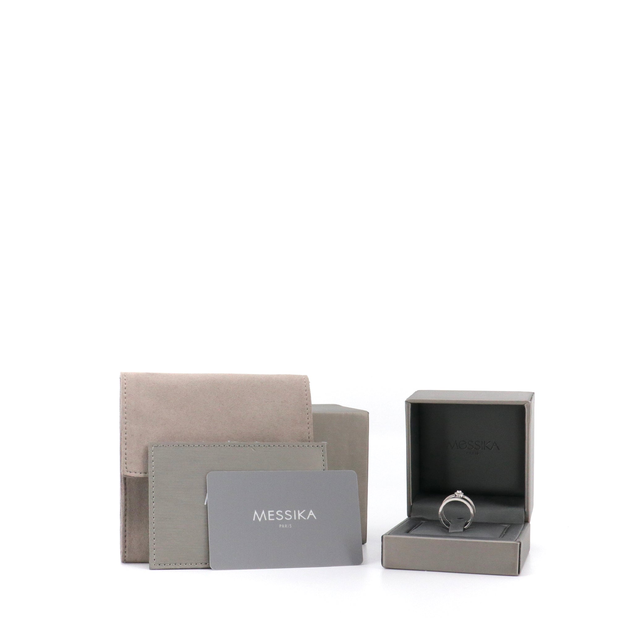 MESSIKA - Bague Glam'Azone Messika or blanc et diamants (T51)