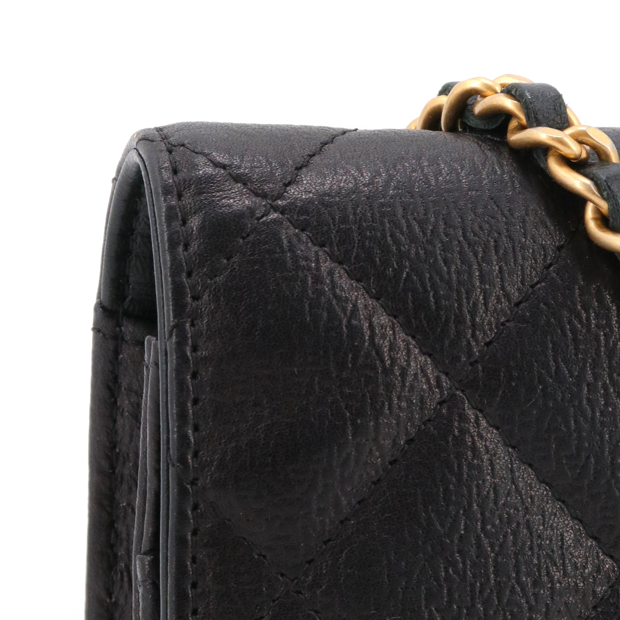 CHANEL - Sac Wallet On Chain Timeless Chanel en cuir grainé noir édition limitée