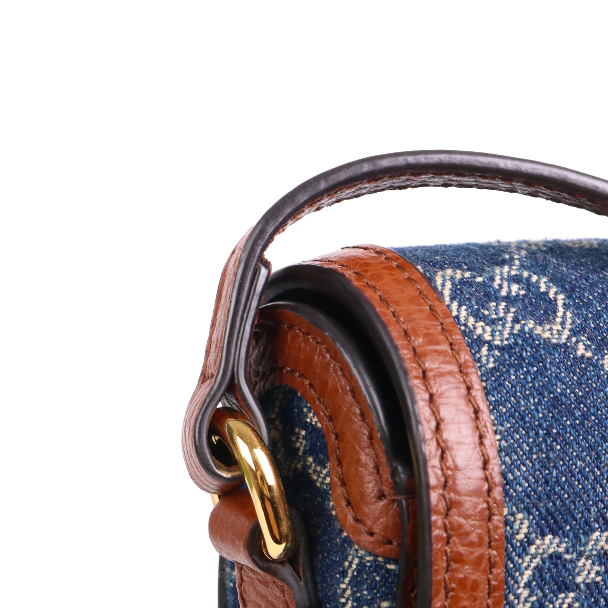 GUCCI - Sac à bandoulière Horsebit 1955 Gucci en denim bleu marine