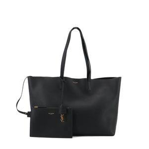 SAINT LAURENT - Sac cabas Shopping E/W Saint Laurent en cuir grainé noir