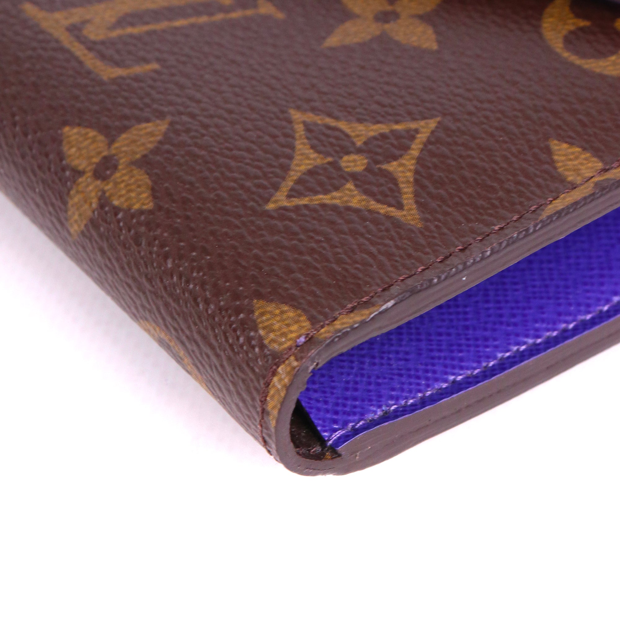 LOUIS VUITTON - Portefeuille Marie-Lou Louis Vuitton en toile monogrammée et cuir épi violet