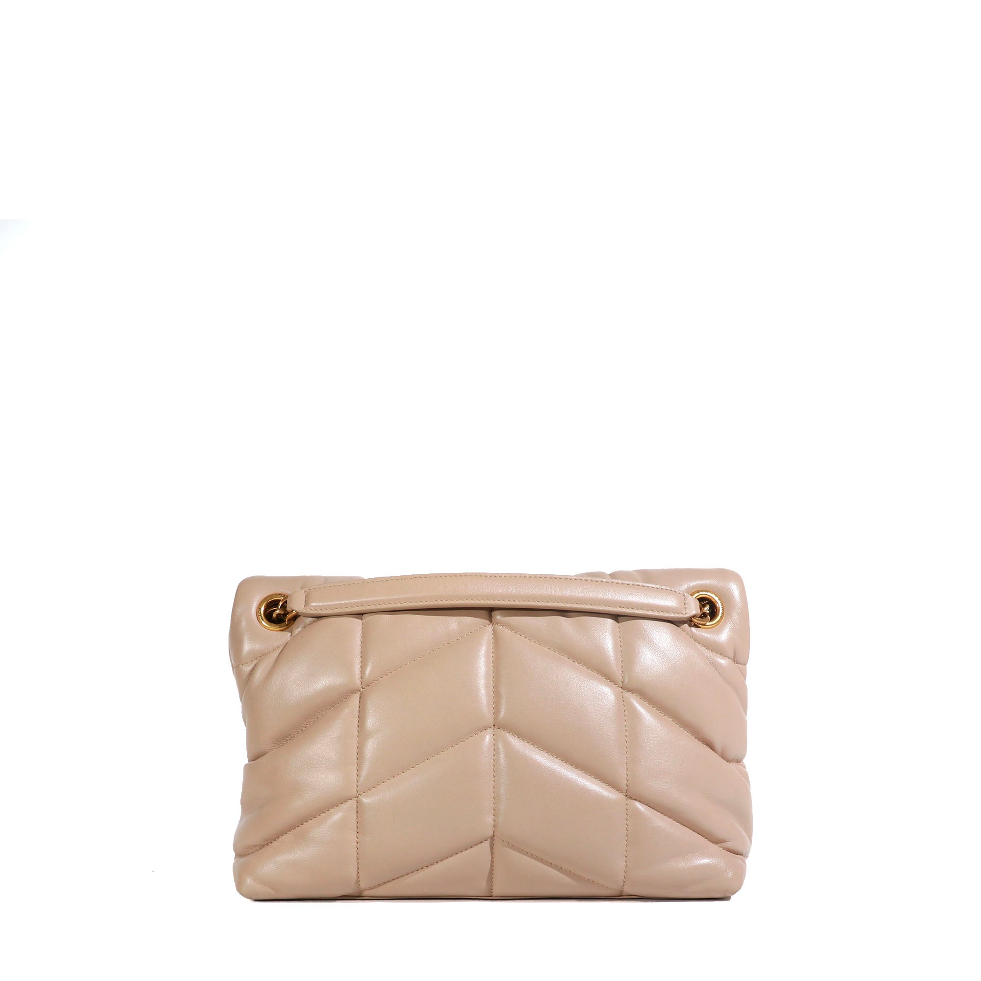 SAINT LAURENT - Sac à bandoulière Loulou Puffer small en cuir beige