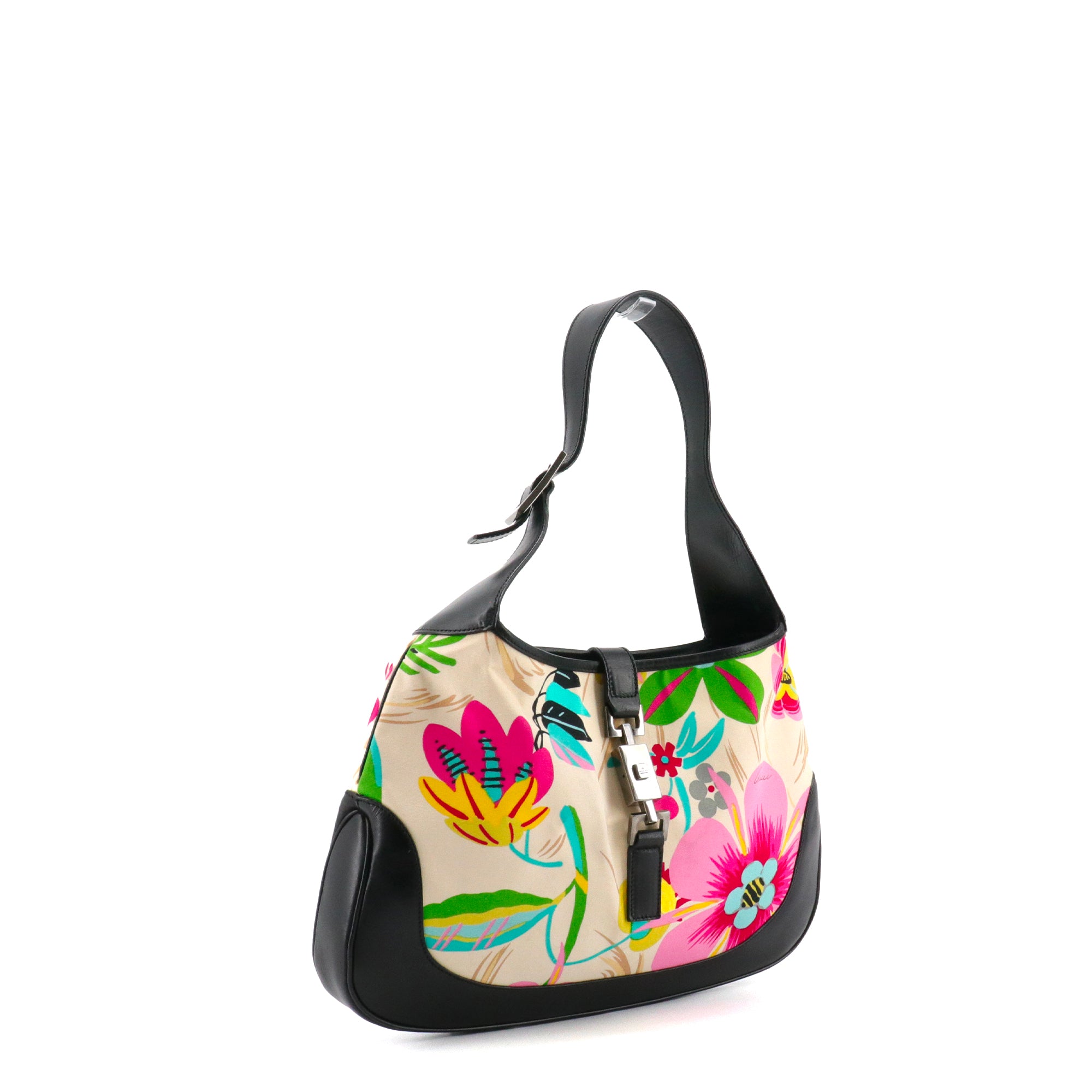 GUCCI - Sac à épaule Jackie Gucci en toile fleurie multicolore