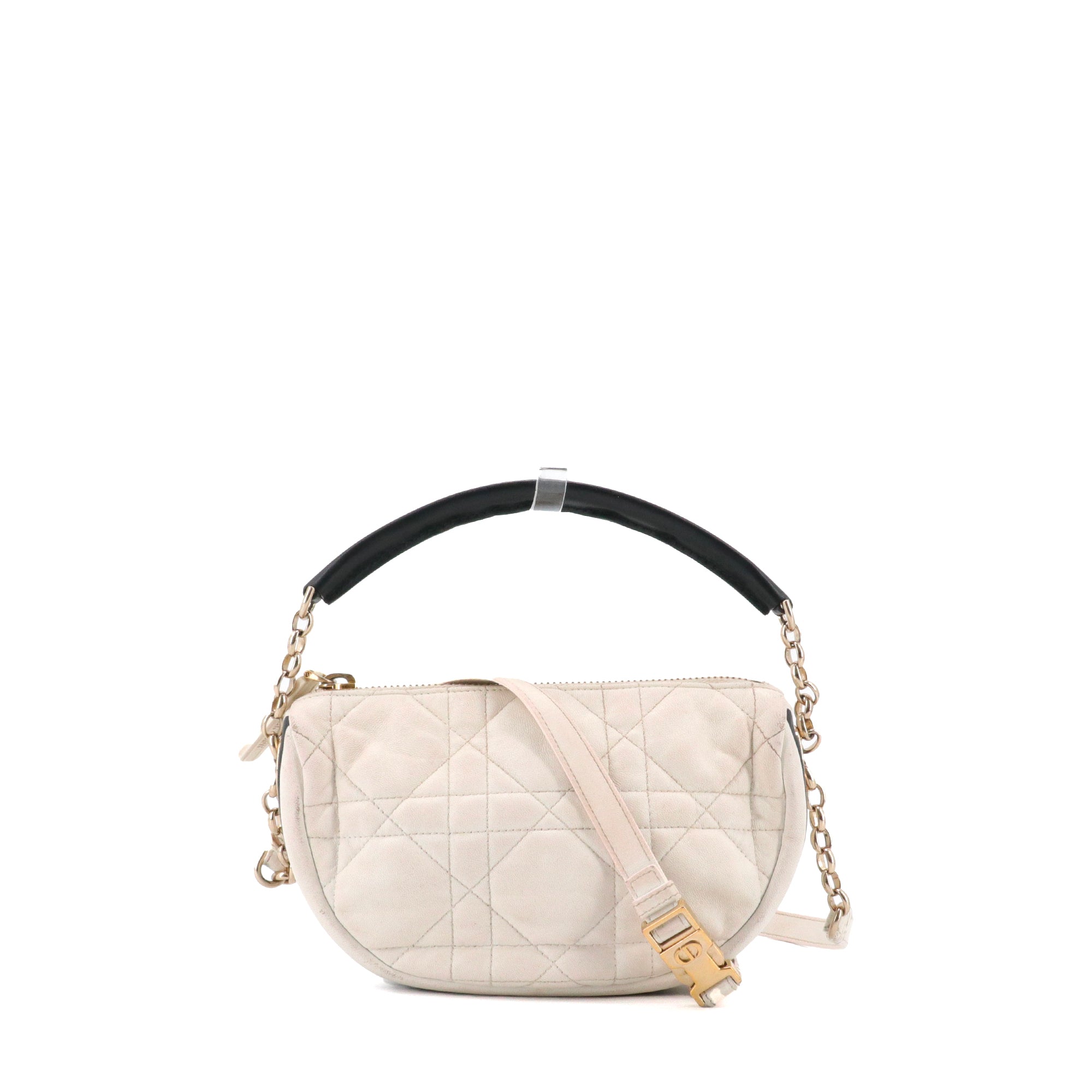 DIOR - Sac à bandoulière Vibe Hobo Dior en cuir cannage blanc