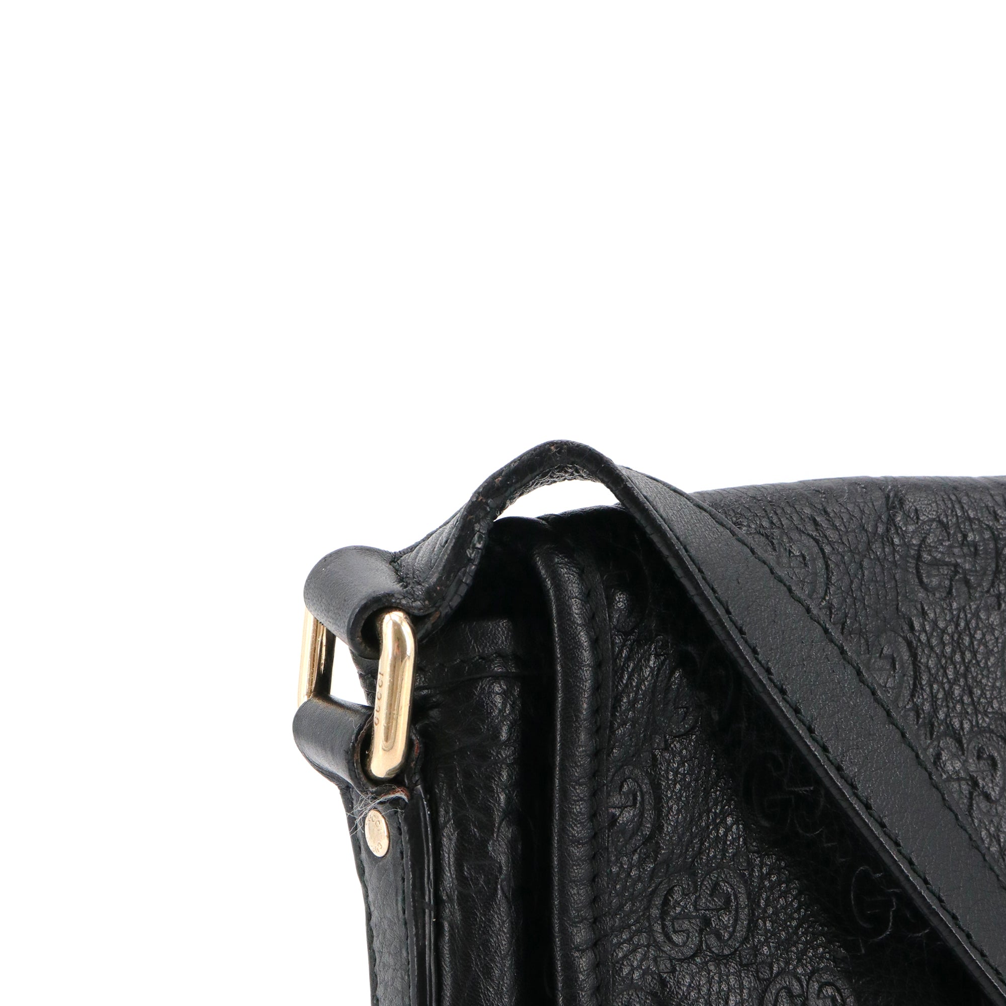 GUCCI - Guccissima Gucci shoulder bag in black embossed leather