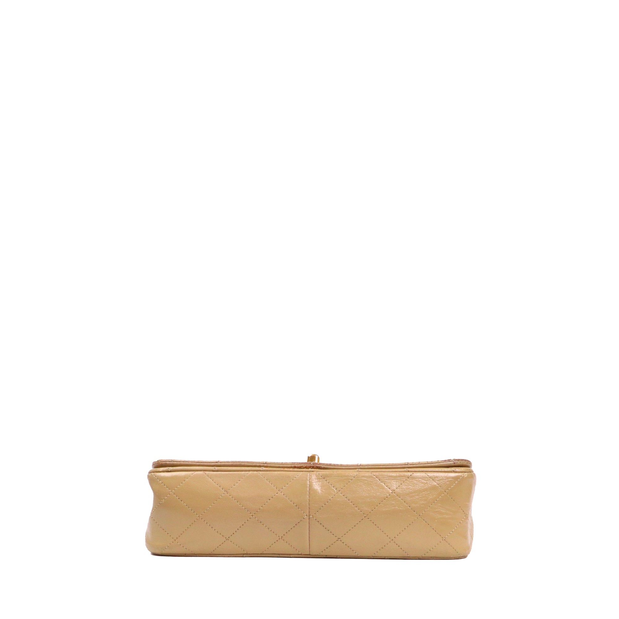 CHANEL - Timeless Bias Chanel handbag vintage beige herringbone leather