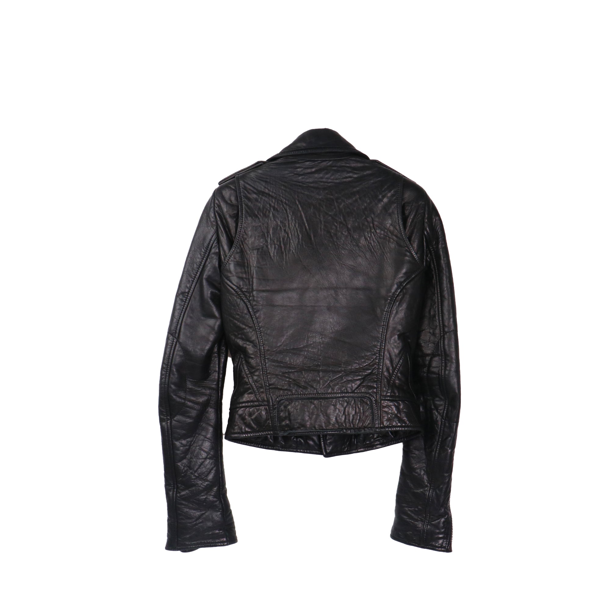 BALENCIAGA - Veste Balenciaga en cuir noir (T36)