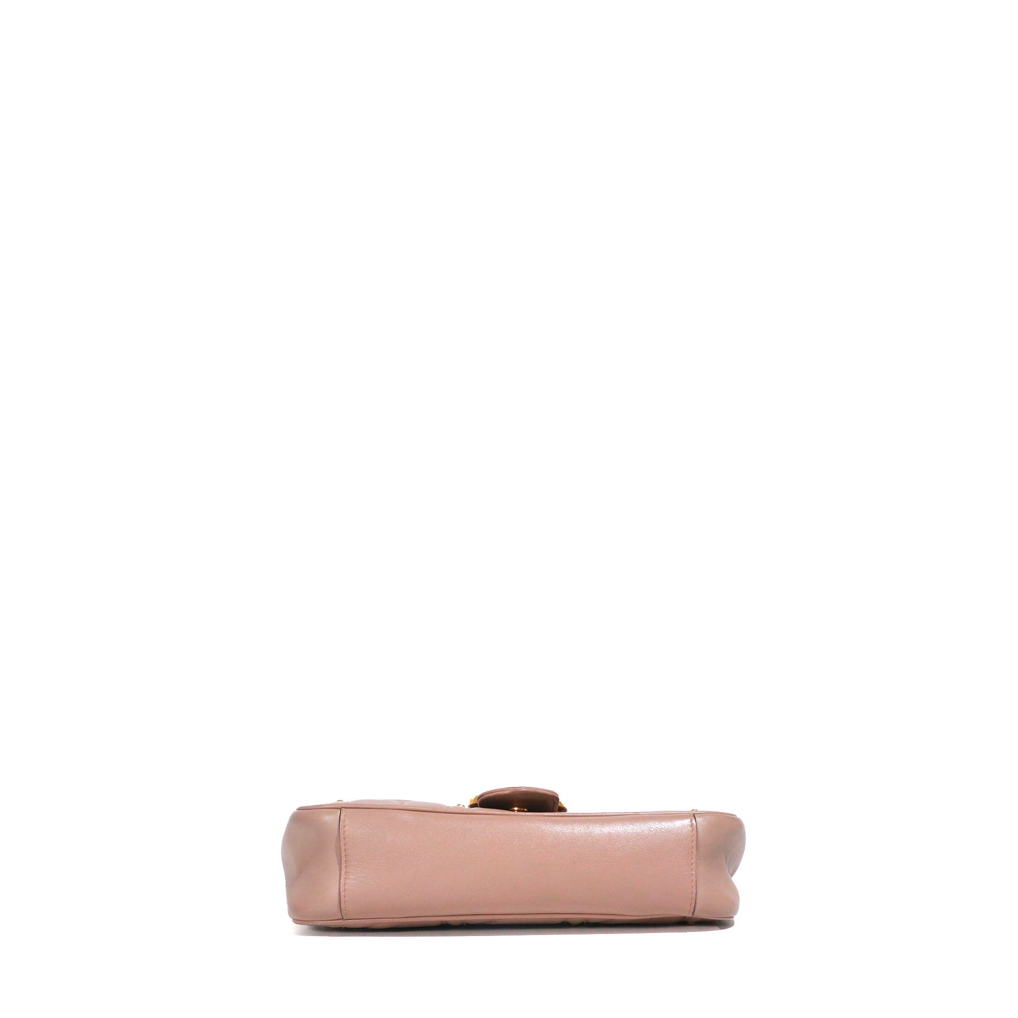 GUCCI - Gucci Small Size GG Marmont Pearly shoulder bag in powder pink leather