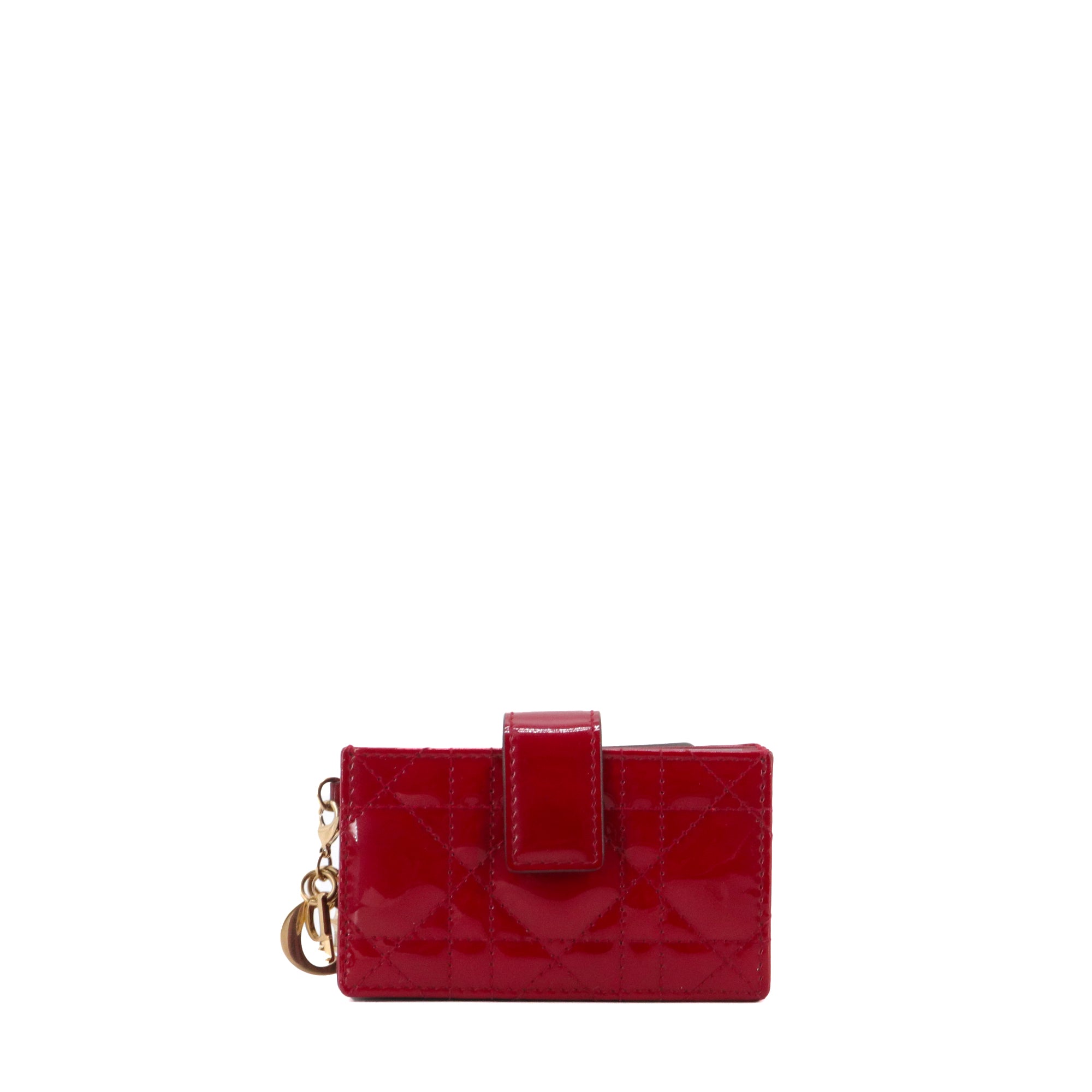 DIOR - Jasmine Lady Dior card holder in red patent leather