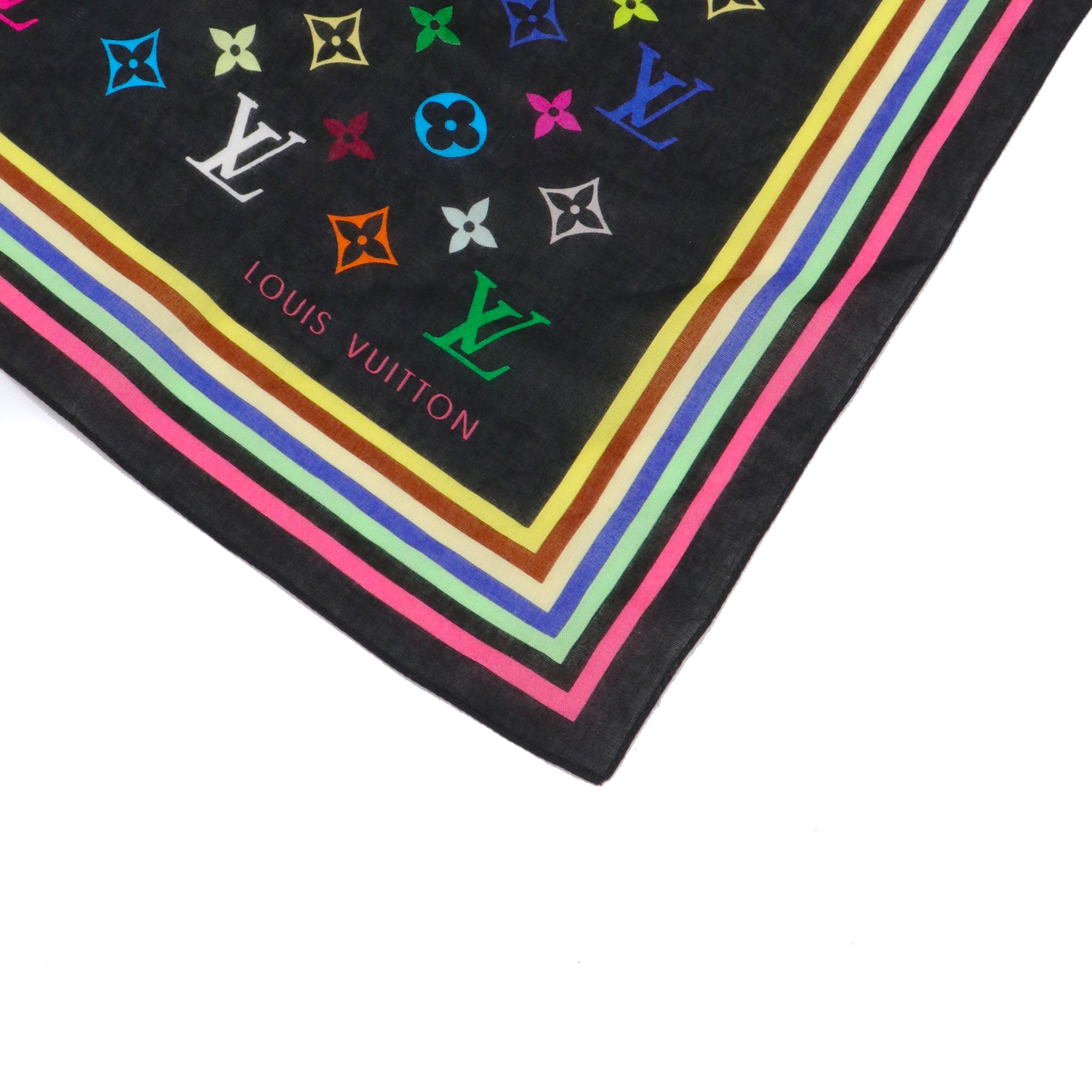 LOUIS VUITTON - Carré 55 Louis Vuitton x Takashi Murakami en coton monogrammé multicolore