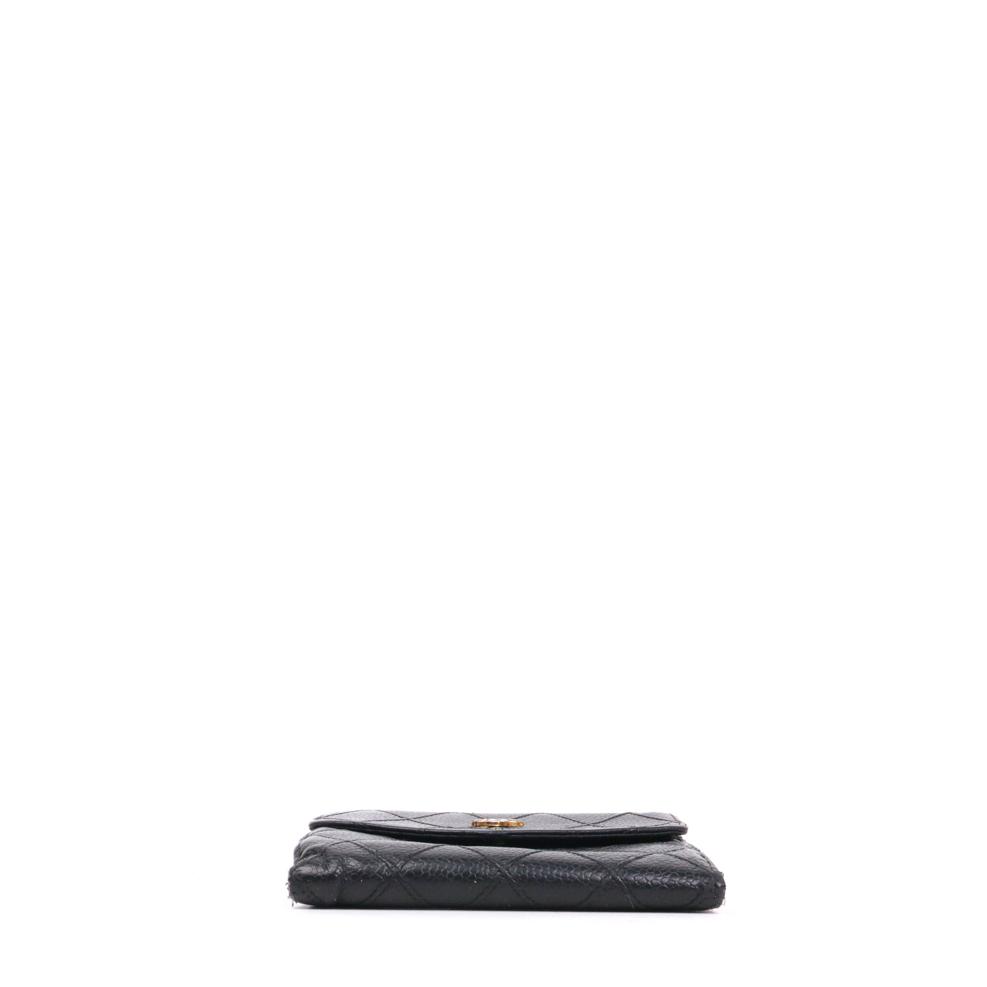 CHANEL - Porte-monnaie Chanel en cuir caviar noir