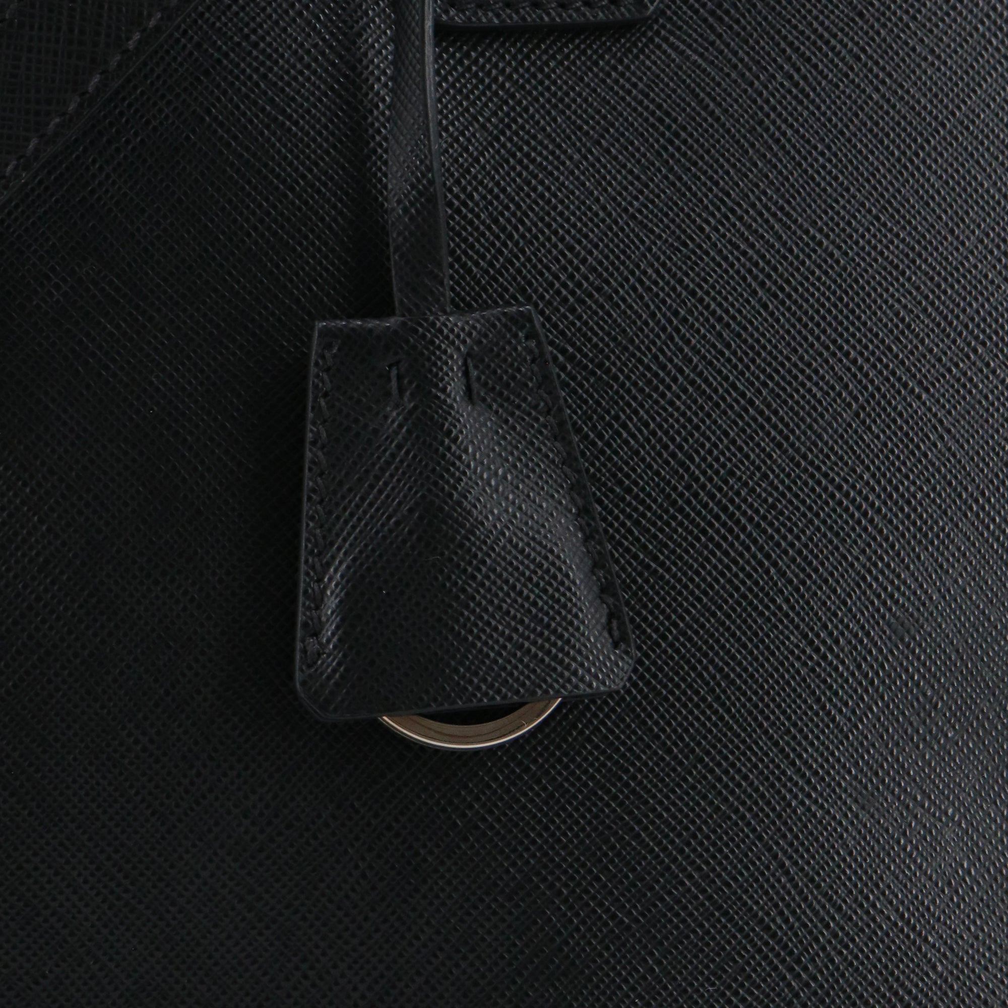PRADA - Sac à main Galleria Prada en cuir grainé noir