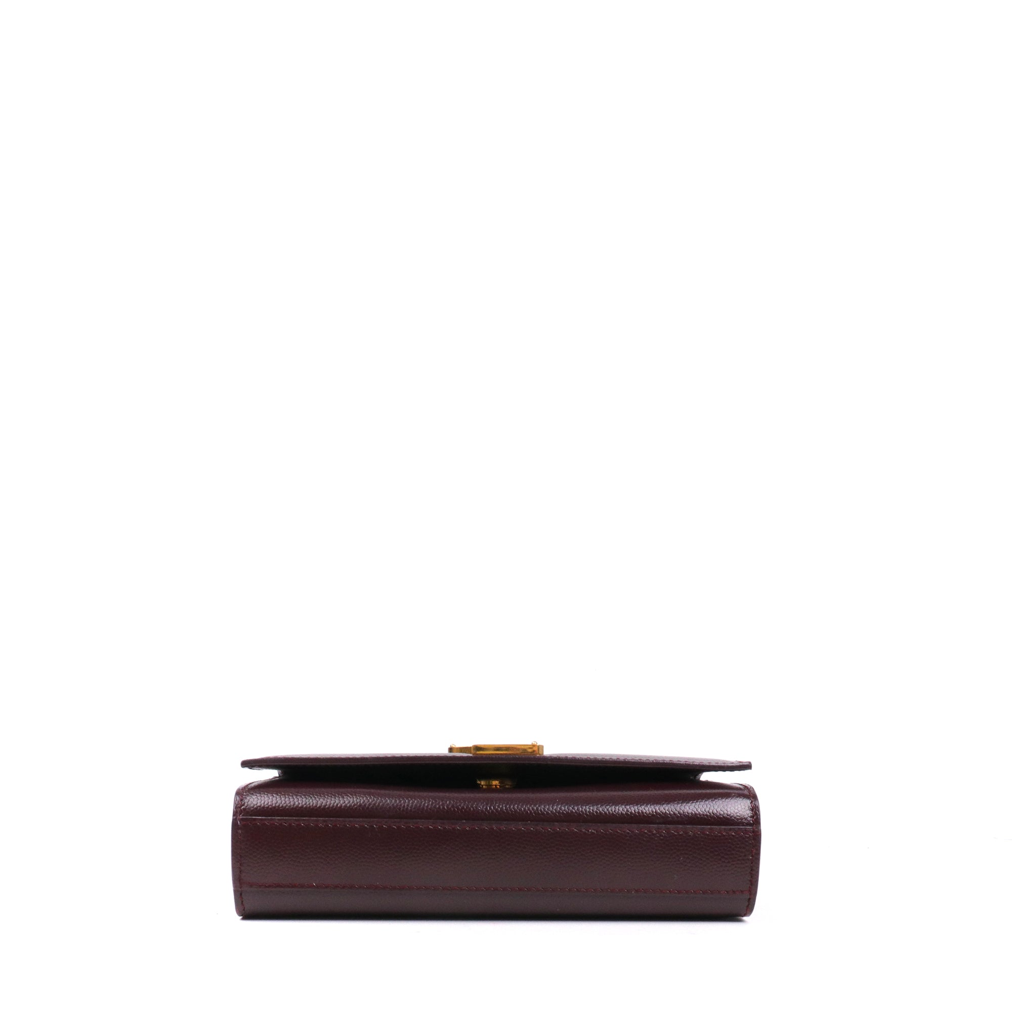 SAINT LAURENT - Sac à bandoulière Kate mini Saint Laurent cuir grainé bordeaux