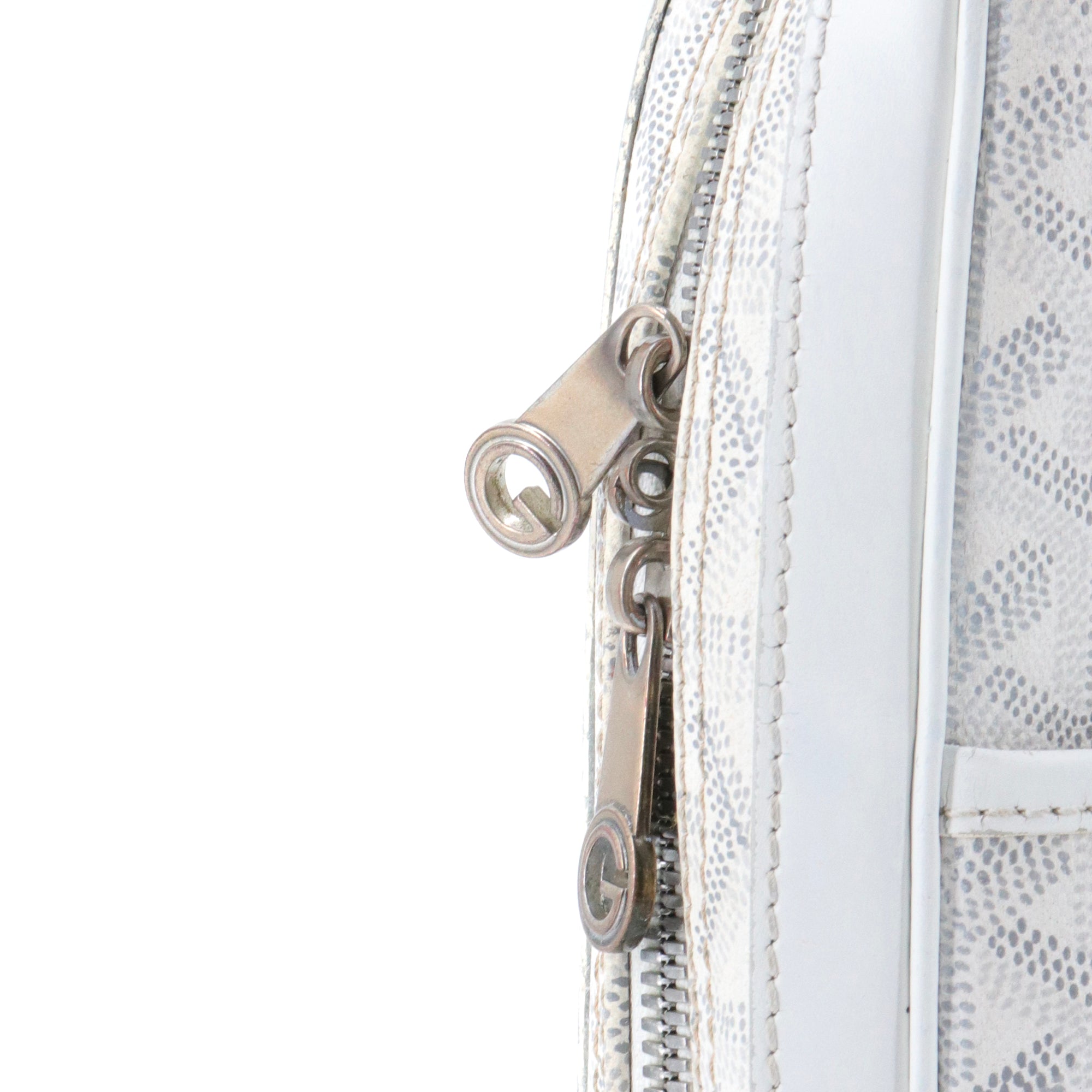 GOYARD - Porte-documents Ambassade Goyard en toile enduite monogrammée blanche