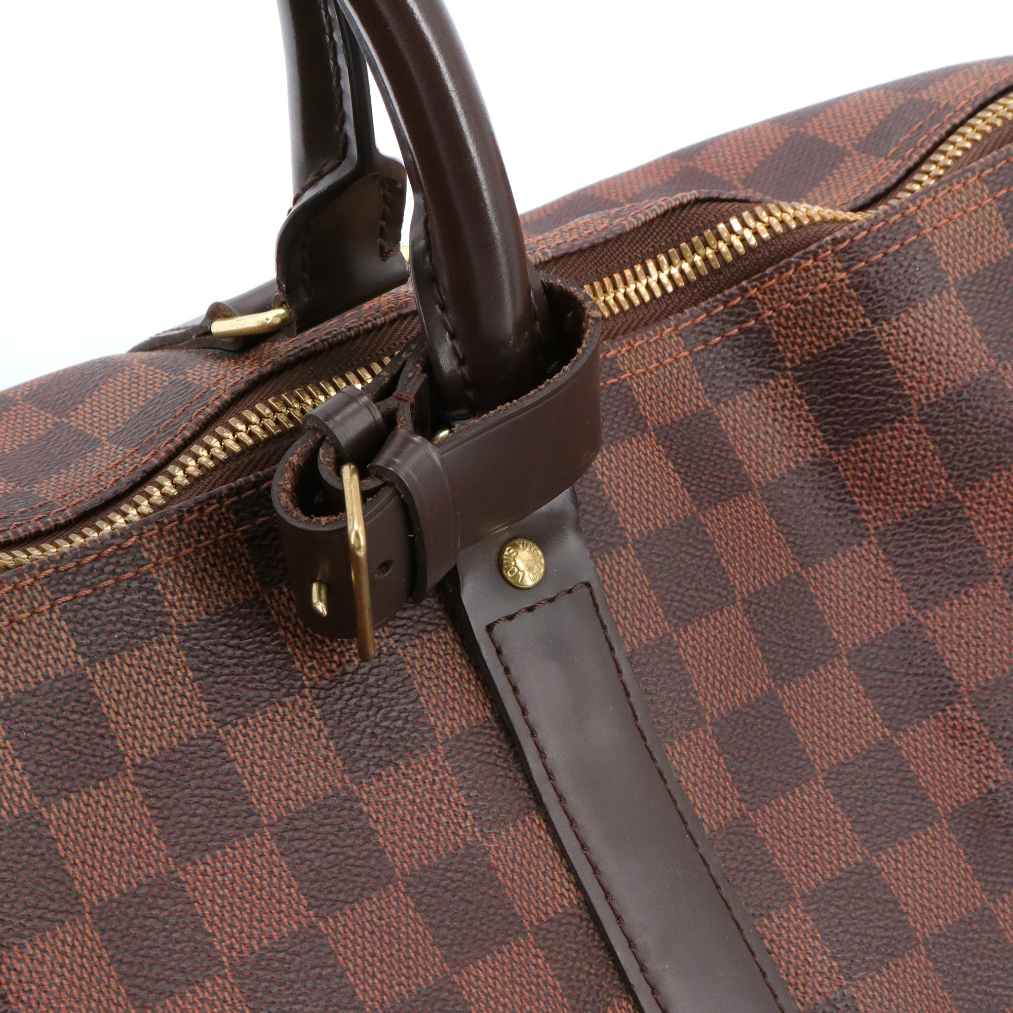 LOUIS VUITTON - Sac de voyage Keepall 50 Louis Vuitton en toile damier ébène