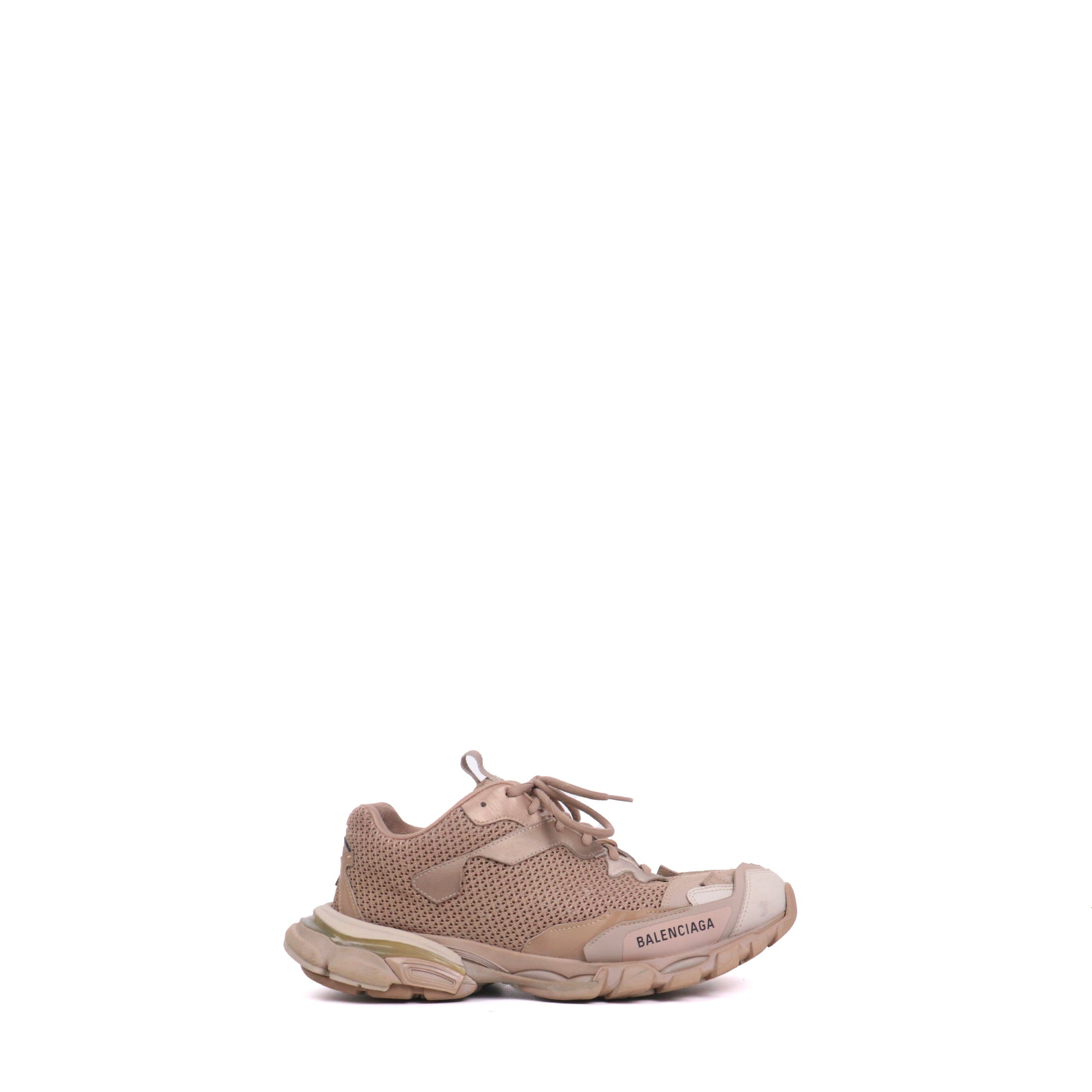 BALENCIAGA - Baskets Track Balenciaga en cuir et toile marron (T42)