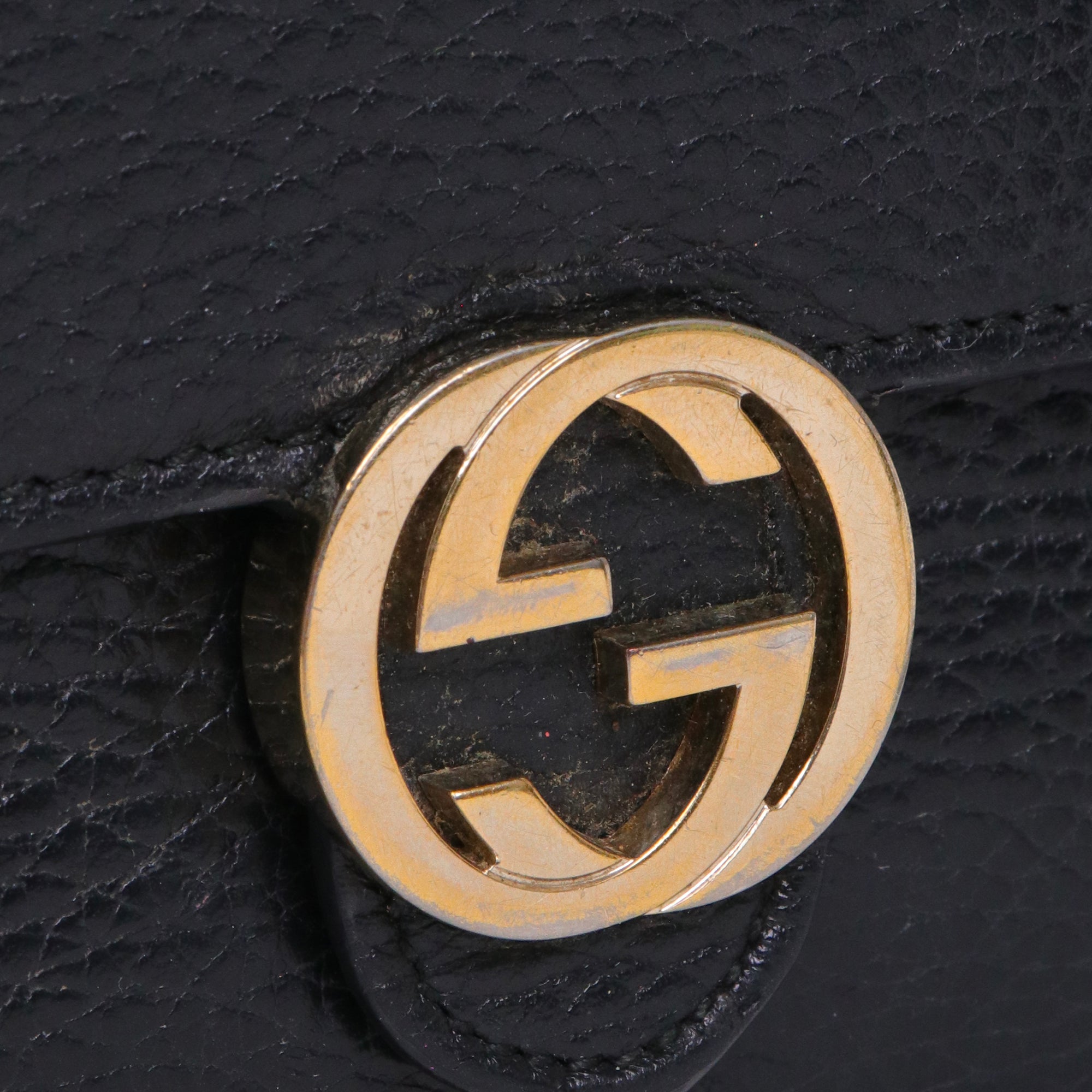 GUCCI - Interlocking shoulder bag in pink grained leather