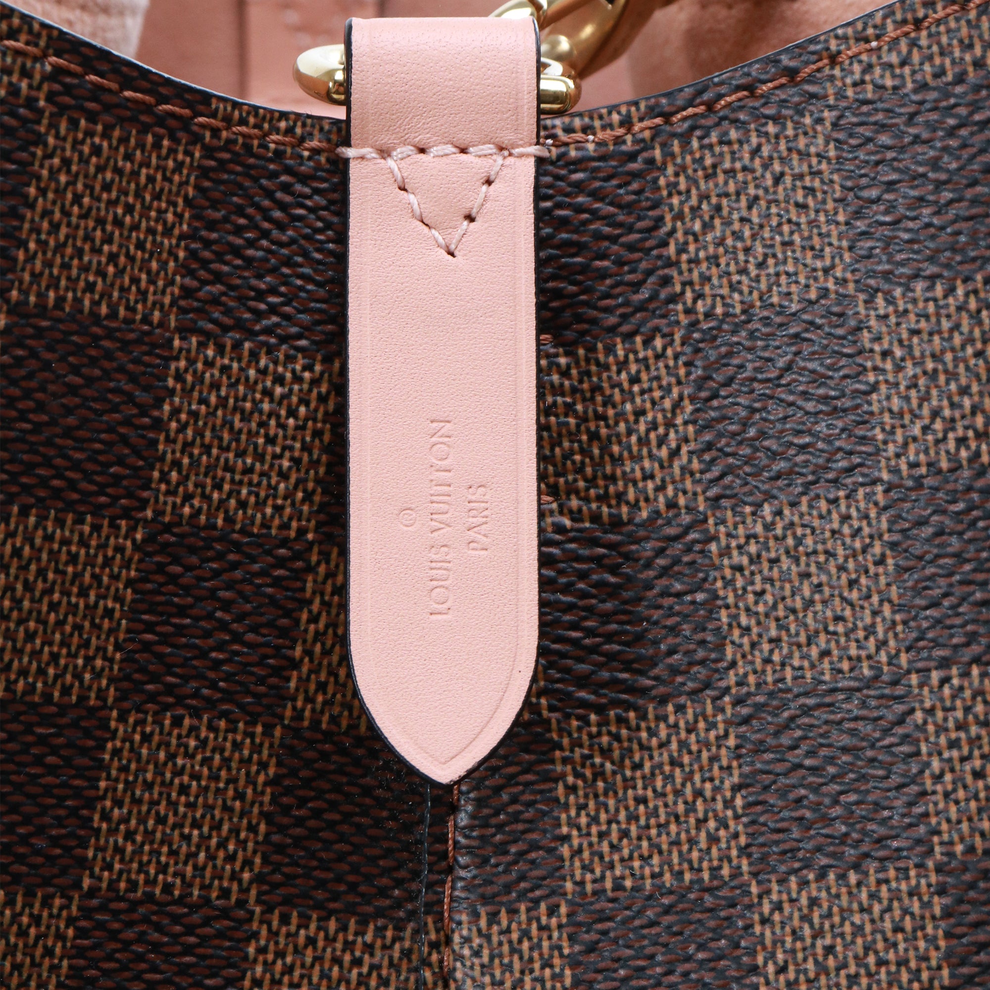 LOUIS VUITTON - Louis Vuitton NéoNoé shoulder bag in ebony damier coated canvas and Powder Pink leather