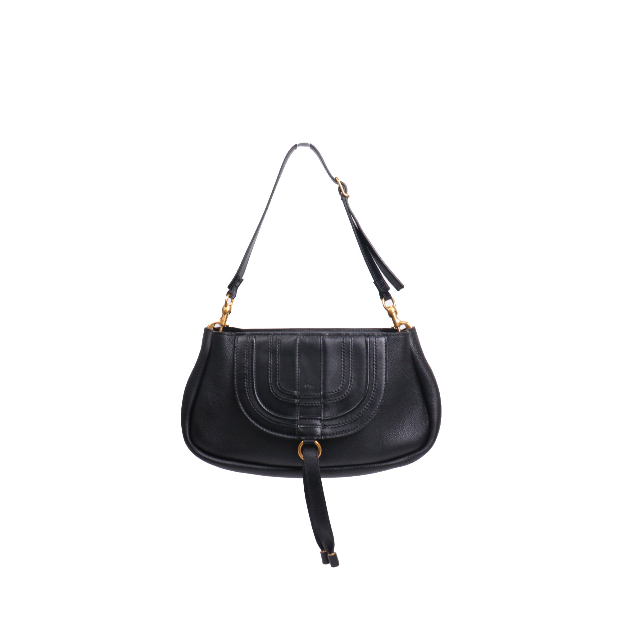 CHLOÉ - Darry shoulder bag in black grained leather