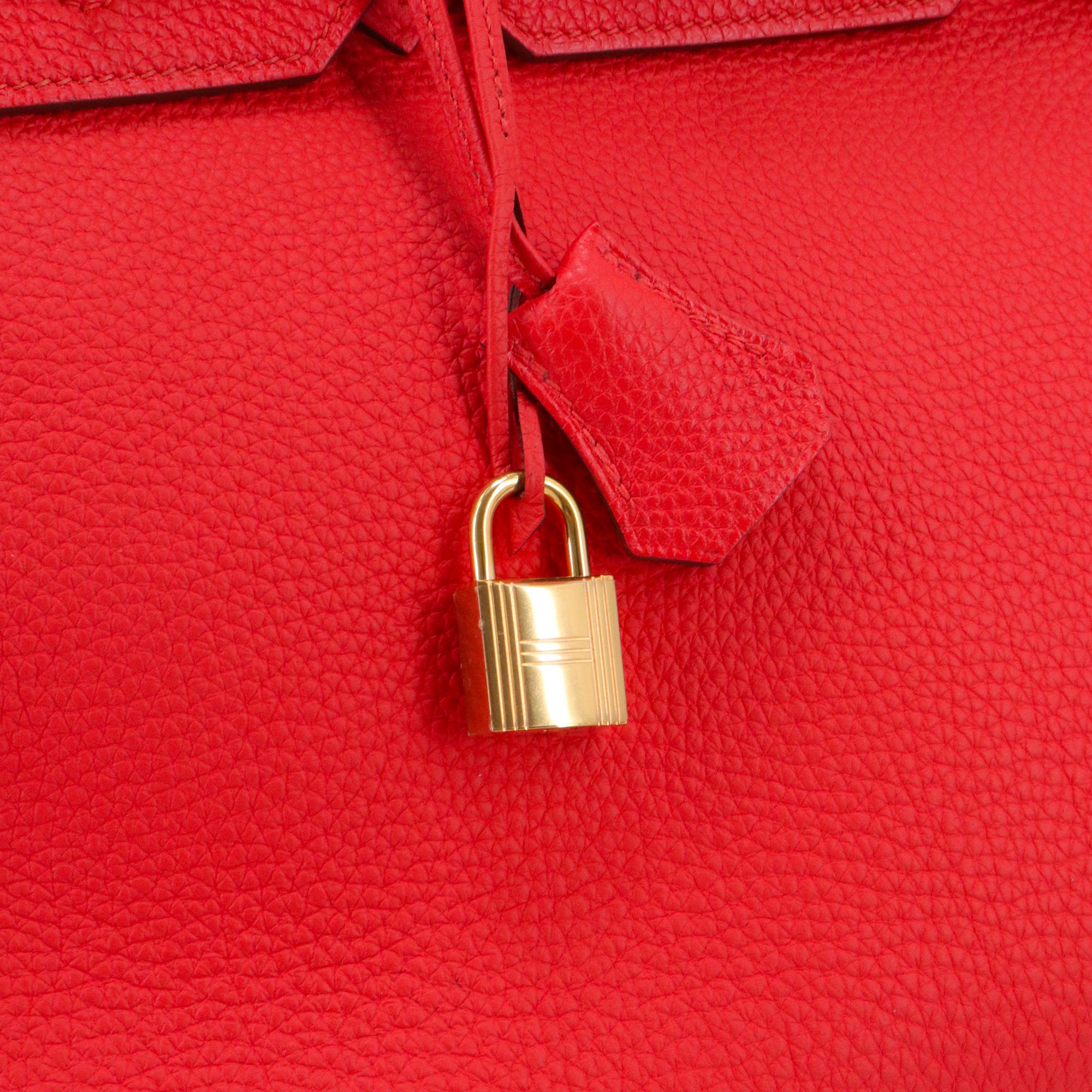 HERMÈS - Sac à main Birkin 35 Hermès en cuir togo rouge vermillon