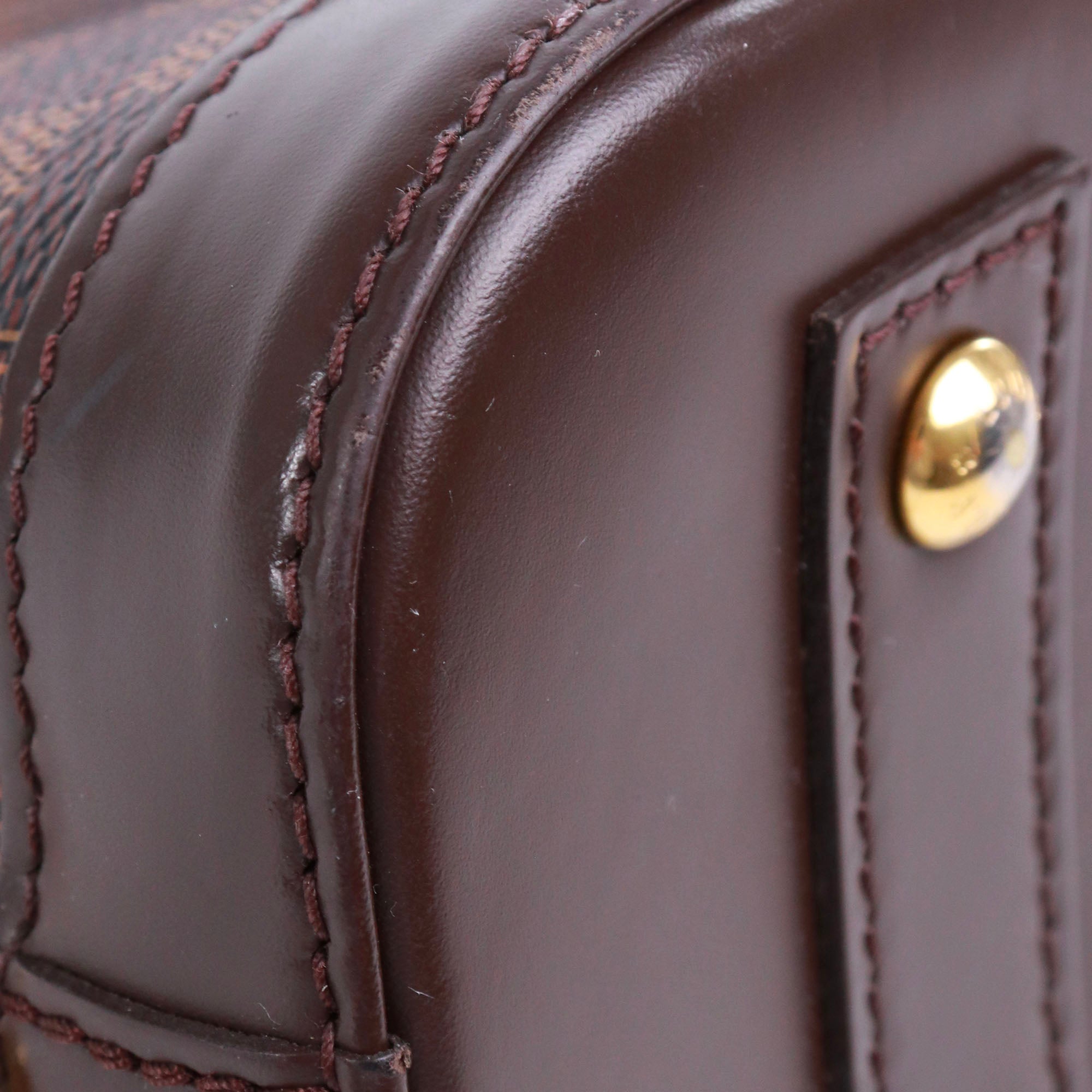 LOUIS VUITTON - Sac à bandoulière Alma BB Louis Vuitton en toile damier ébène