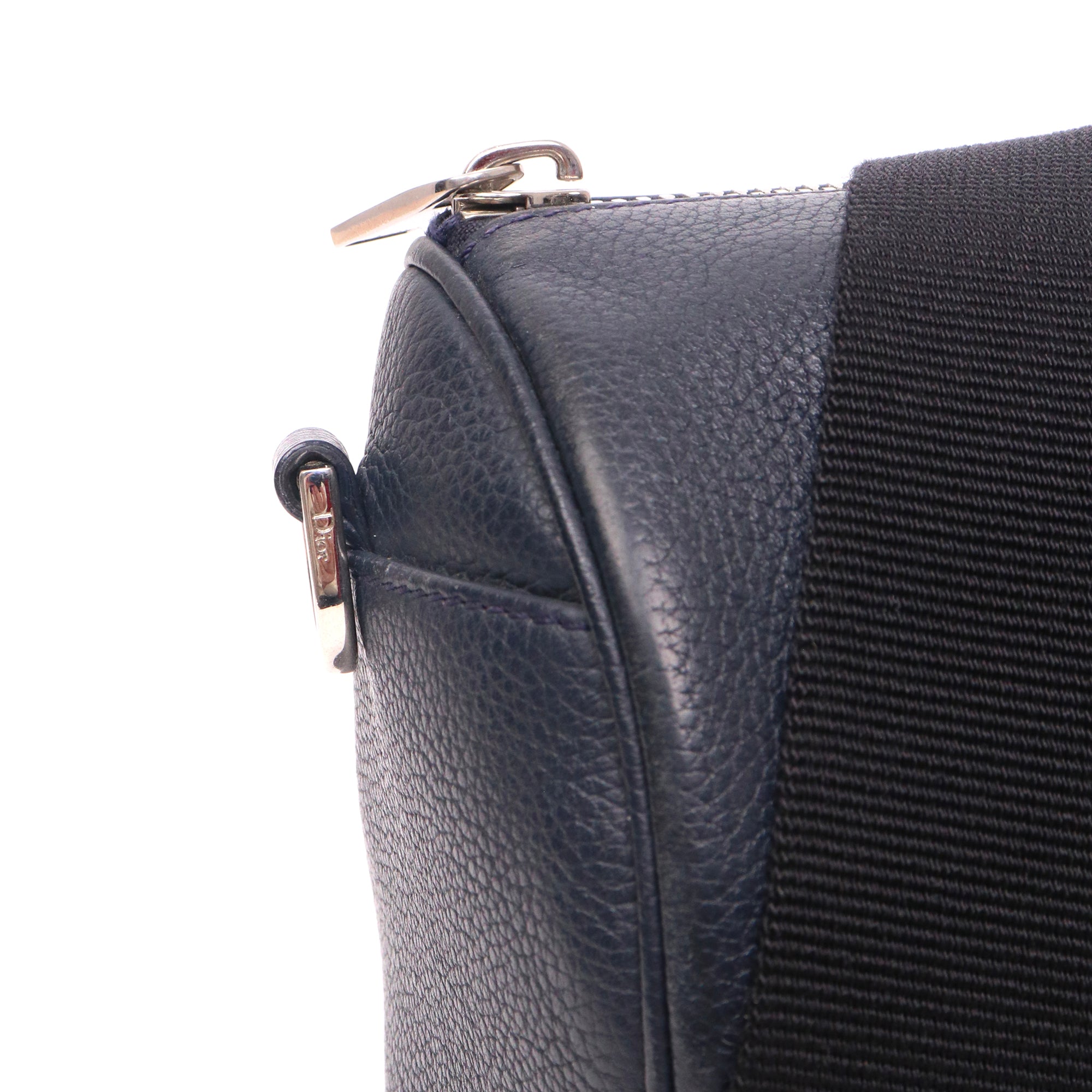 DIOR - Sac à bandoulière Roller Dior en cuir grainé bleu marine