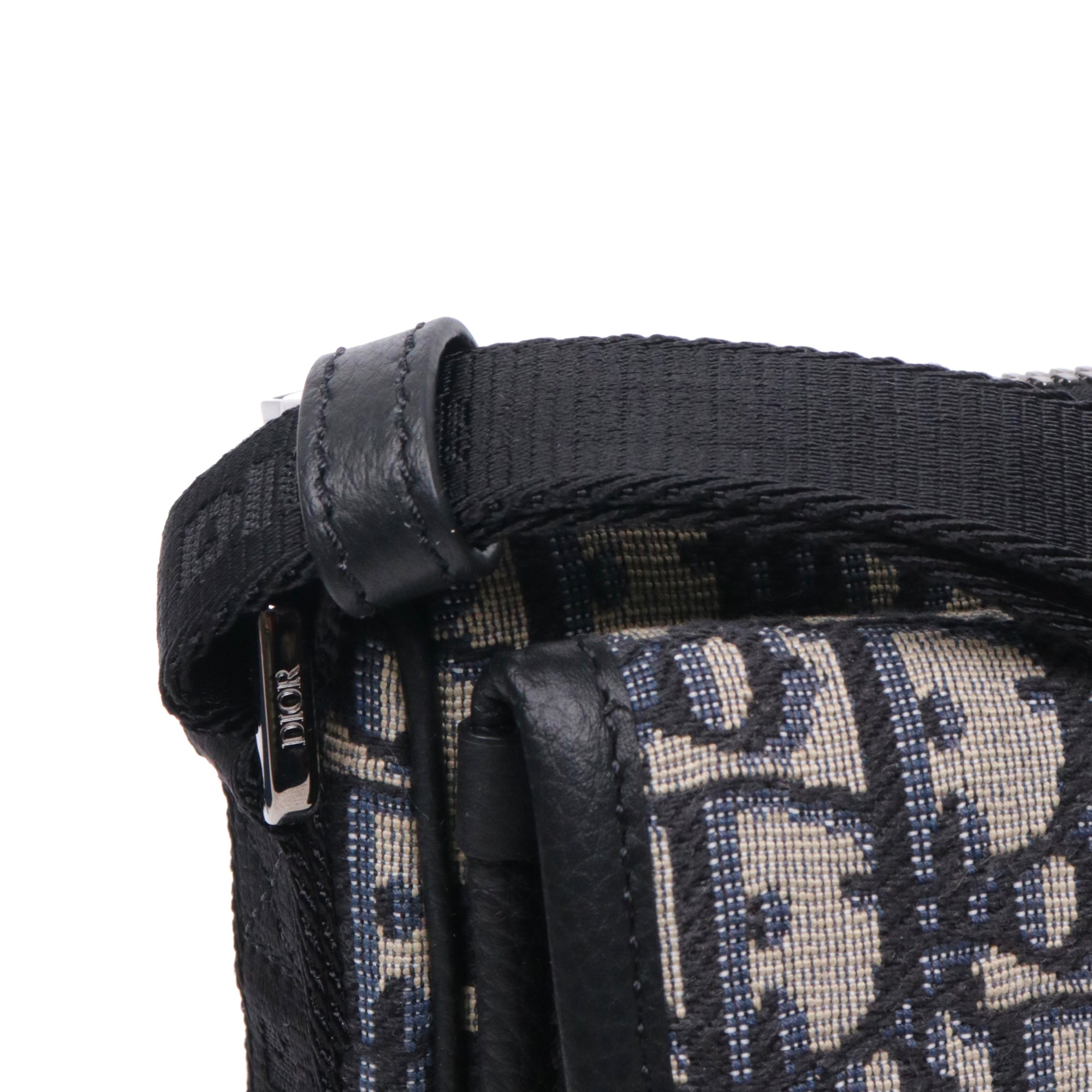 DIOR - Dior Oblique Galaxy A5 pouch in black leather