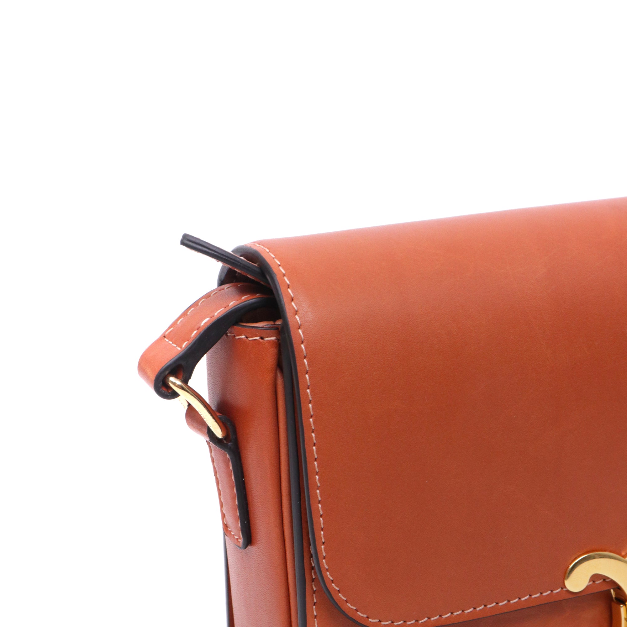 CELINE - Sac à bandoulière Triomphe Teen Céline en cuir naturel marron