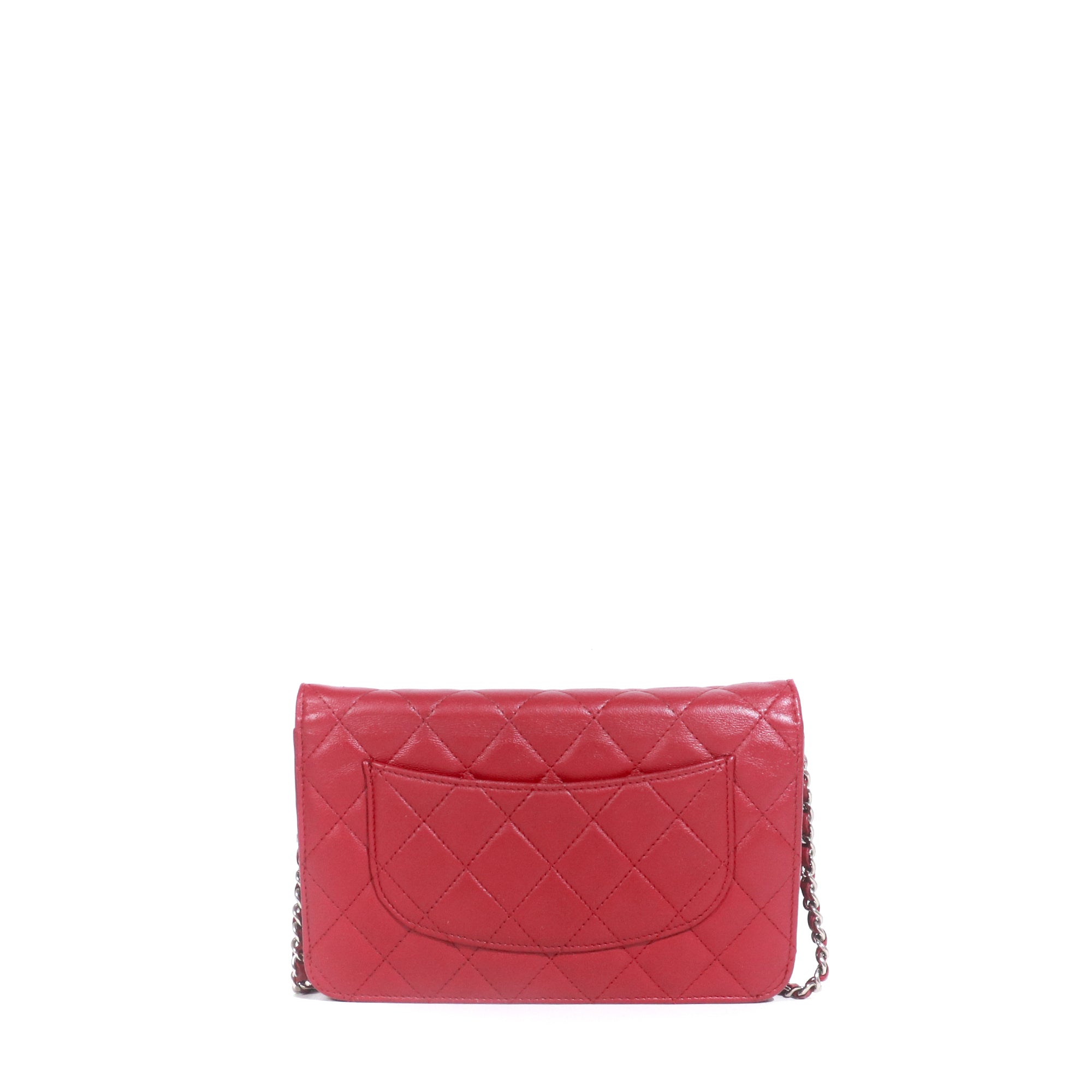 CHANEL - Sac Wallet On Chain Timeless en cuir lisse rouge bordeaux