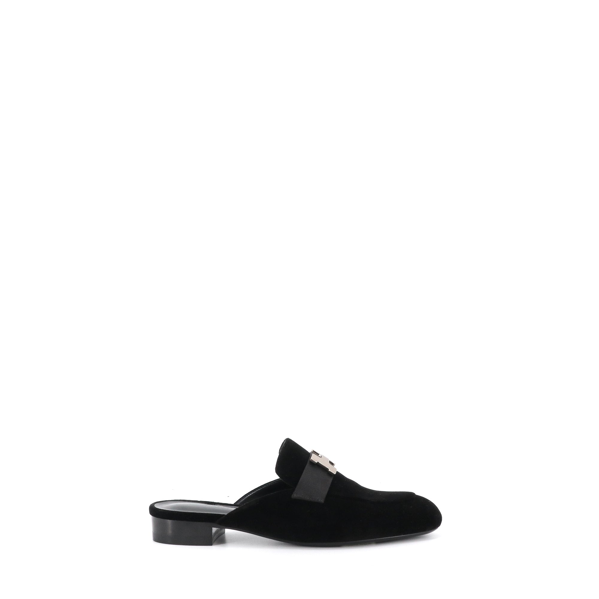 HERMÈS - Chypre sandals in black smooth leather (T36)
