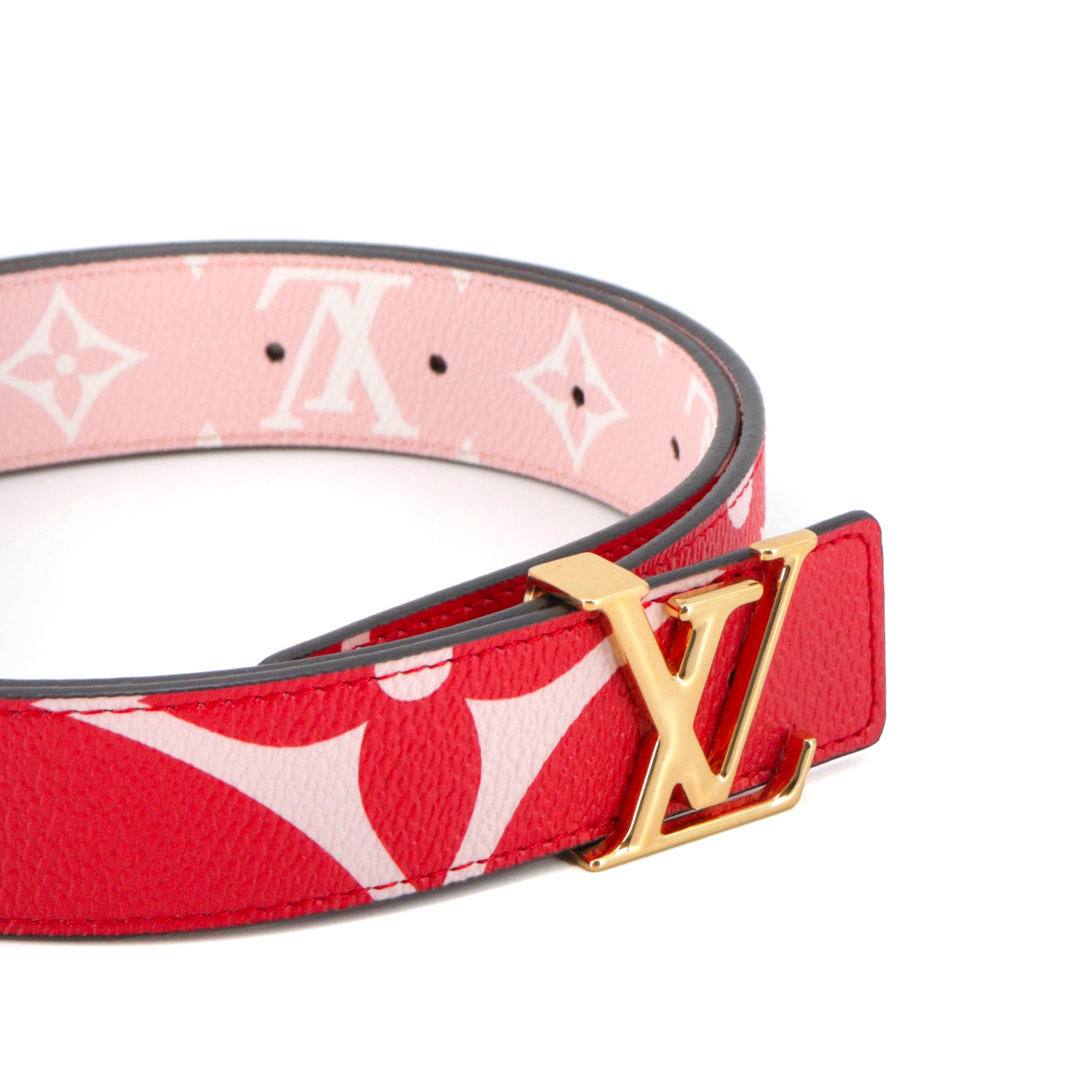 LOUIS VUITTON - Ceinture LV Initiales réversible Louis Vuitton en toile enduite édition limitée (T85)