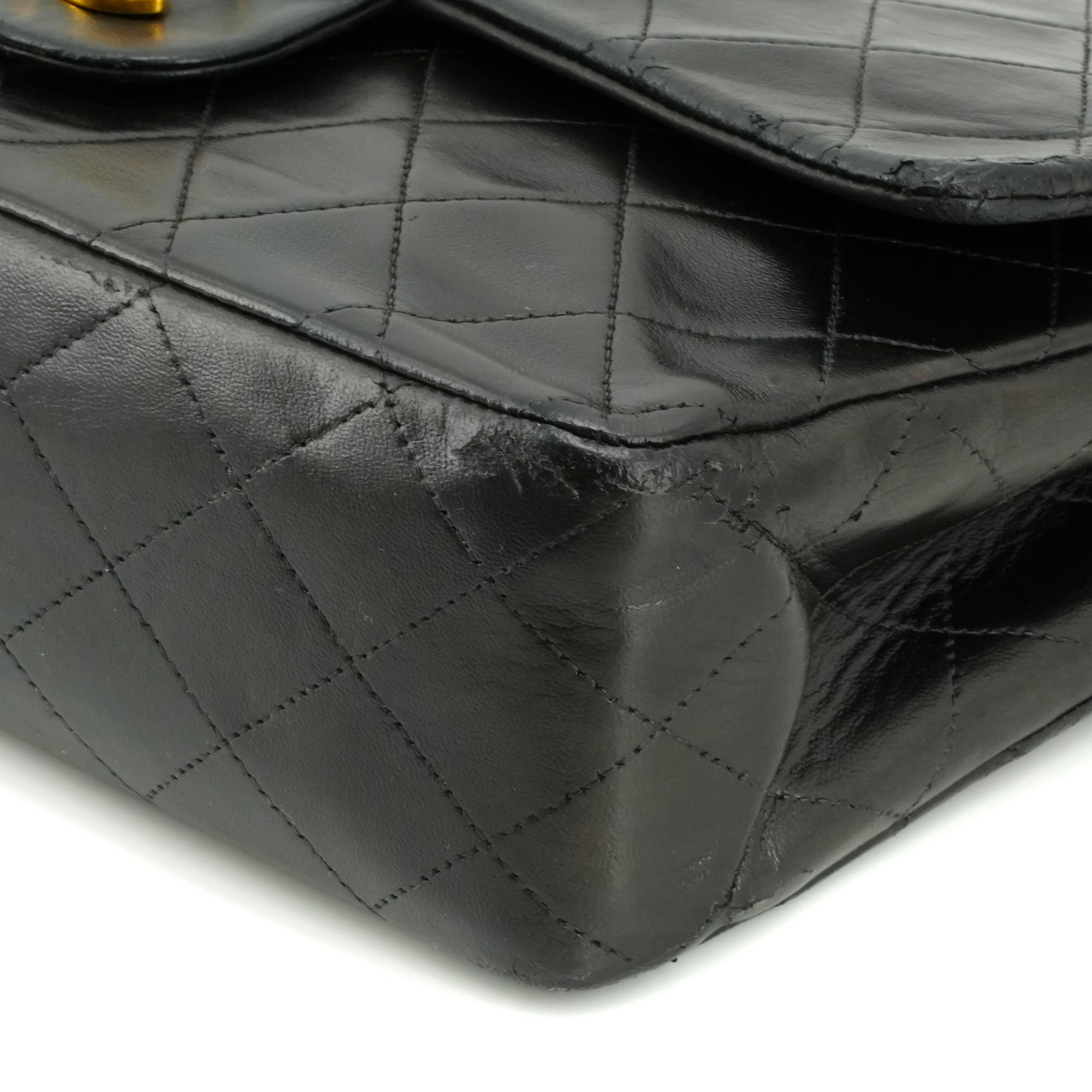 CHANEL - Sac à main Classique/Timeless 11.12 Chanel en cuir matelassé noir vintage