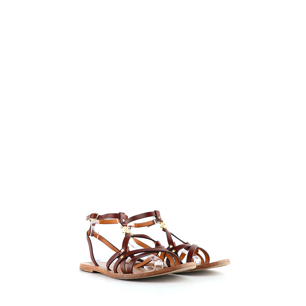 CELINE - Sandales Triomphe en cuir (T39)