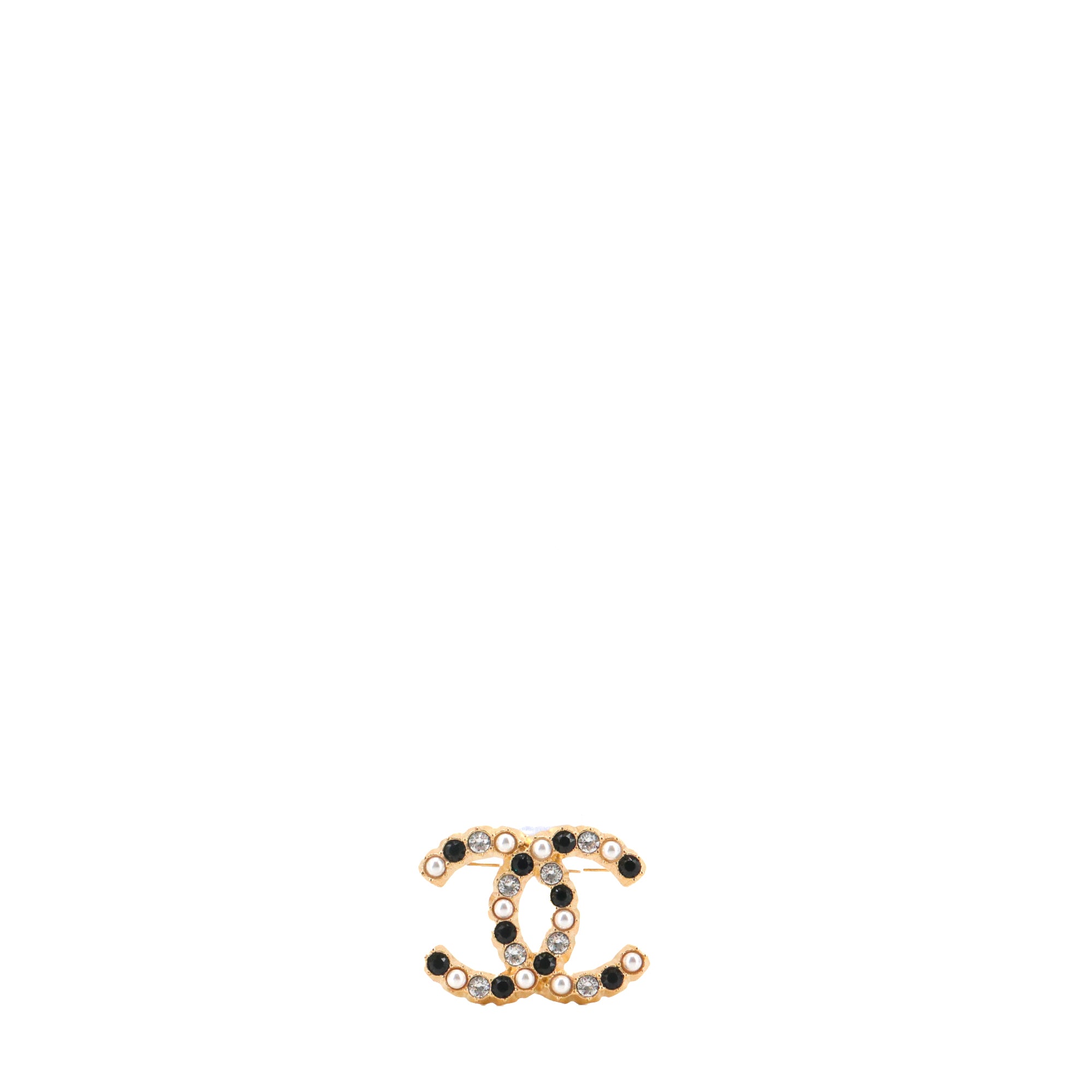 CHANEL - Chanel CC brooch with rhinestones