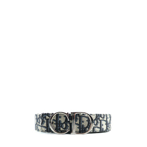 DIOR - CD reversible belt in oblique Dior canvas and black leather (T85)