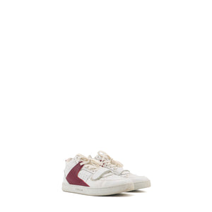 CELINE - Sneakers montantes CT-02 Celine en cuir blanc et rouge (T39)