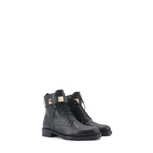 VALENTINO - Bottines Rockstud Valentino en cuir noir (T36.5)