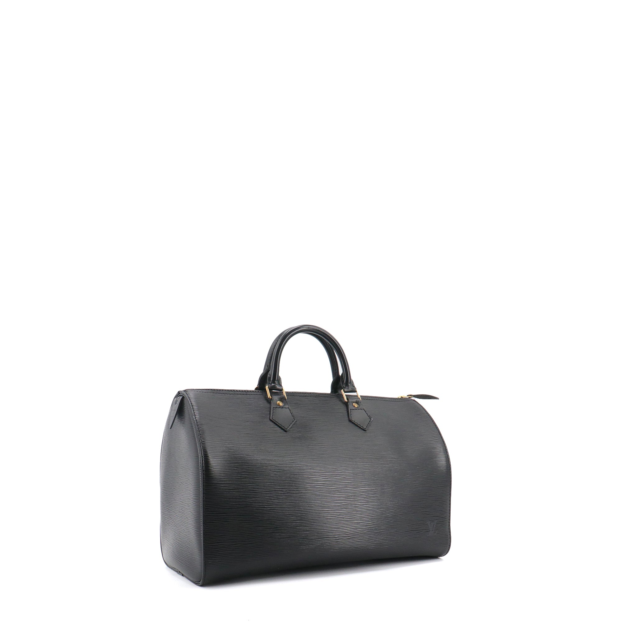 LOUIS VUITTON - Sac à main Speedy 35 Louis Vuitton en cuir épi noir