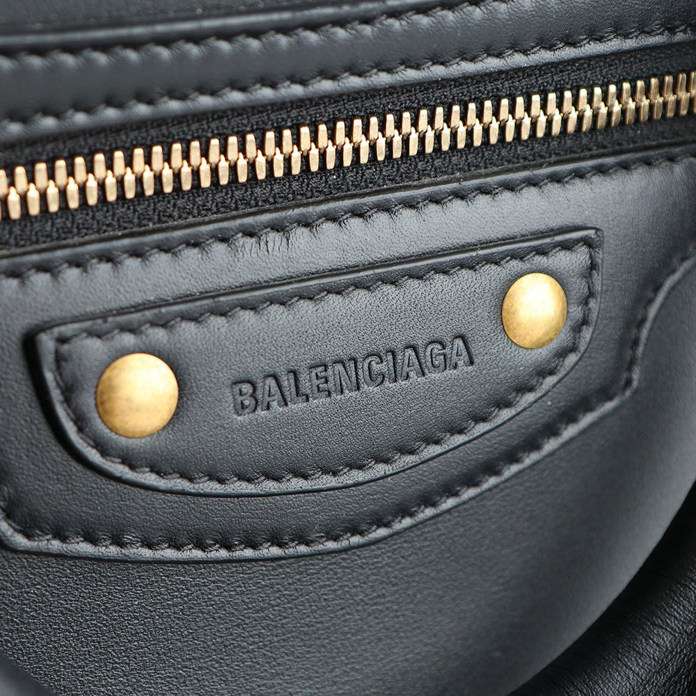 BALENCIAGA - Neo City shoulder bag in black smooth leather