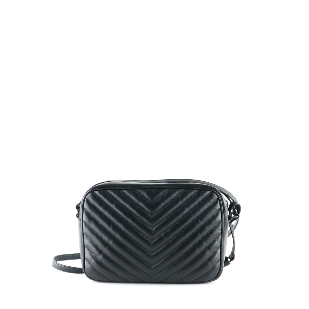 SAINT LAURENT - Lou shoulder bag in black leather